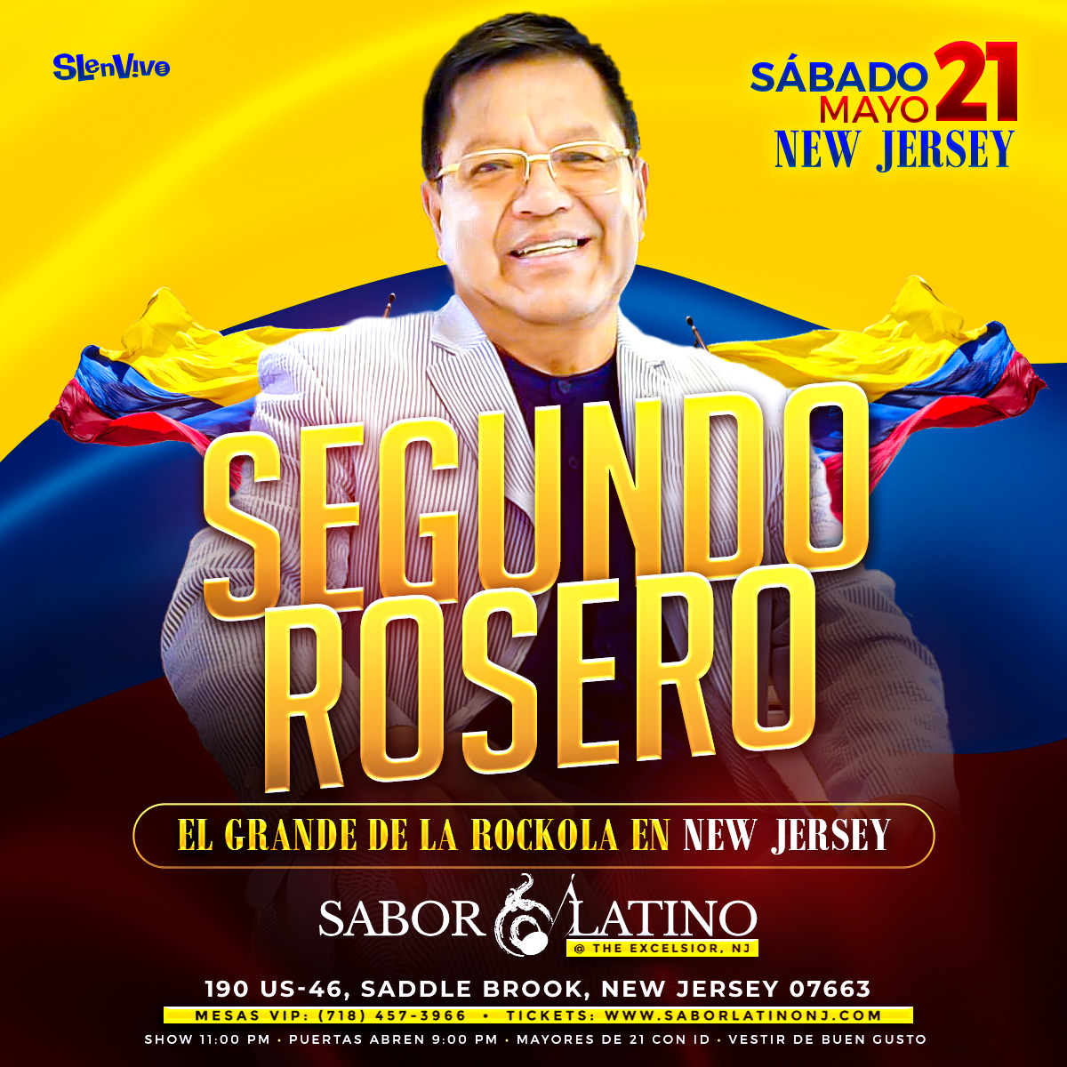 Buy tickets for SEGUNDO ROSERO ! NEW JERSEY SEGUNDO ROSERO ! NEW JERSEY