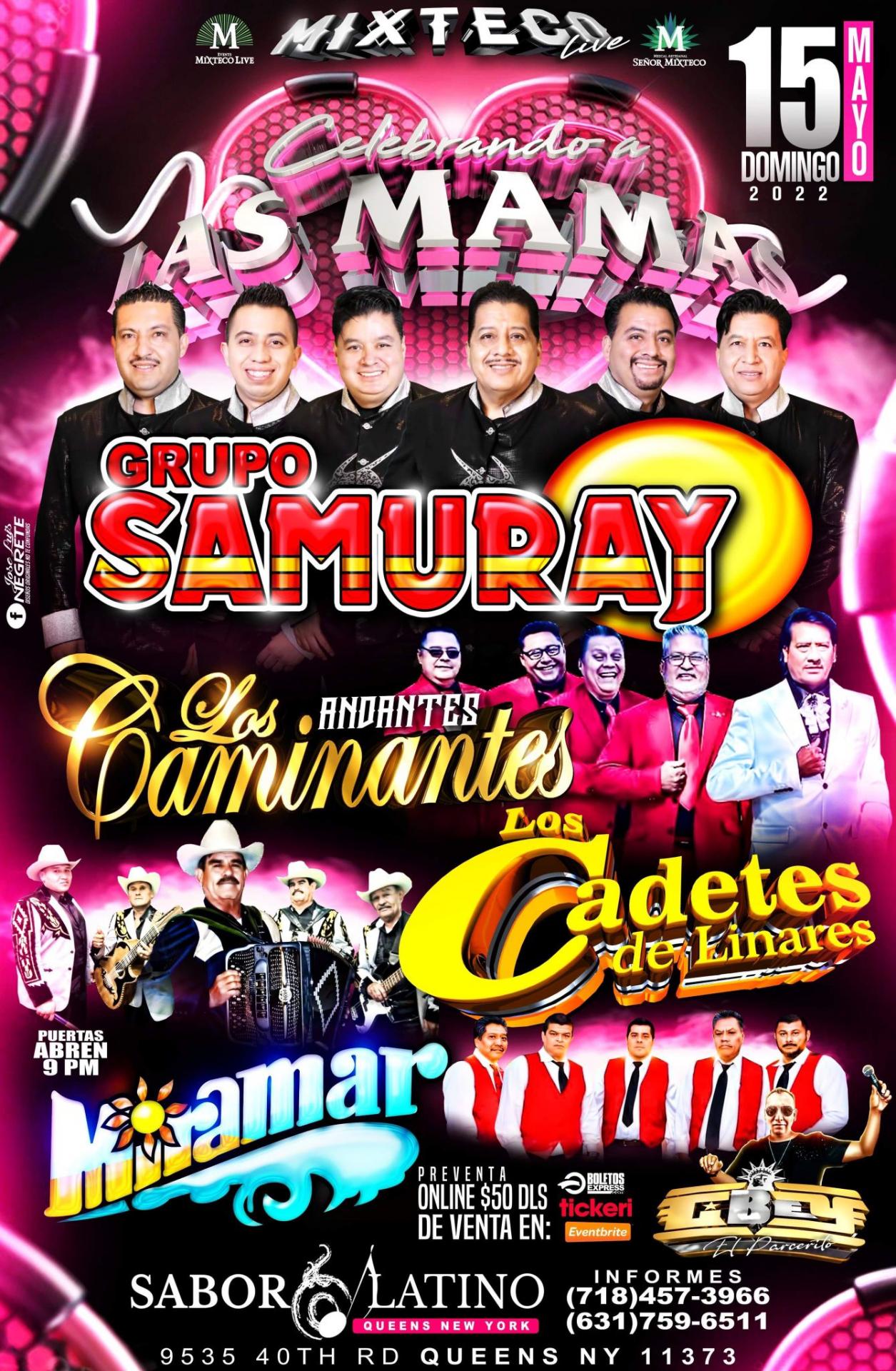 GRUPO SAMURAY, LOS CAMINANTES, LOS CADETES DE LINARES & MIRAMAR ! NEW YORK