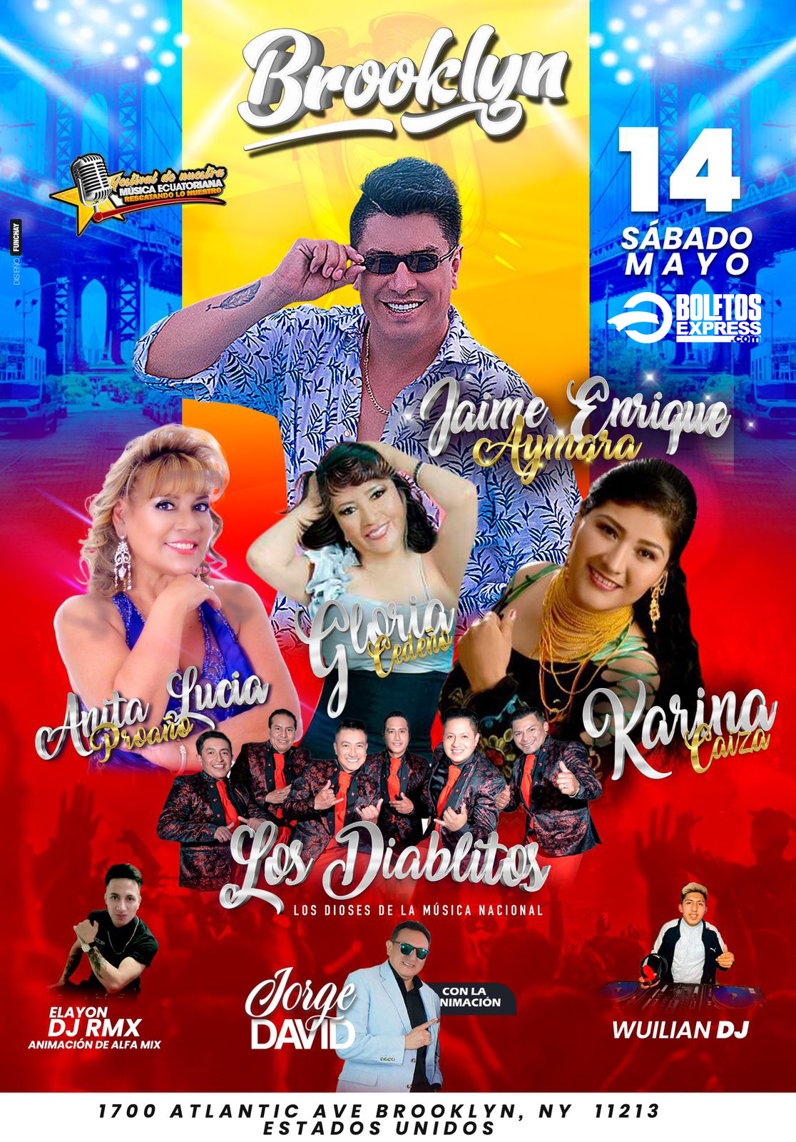 Buy tickets for JAIME ENRIQUE AYMARA | ANITA LUCIA | GLORIA CEDEÑO | KARINA CAIZA JAIME ENRIQUE AYMARA | ANITA LUCIA | GLORIA CEDEÑO | KARINA CAIZA
