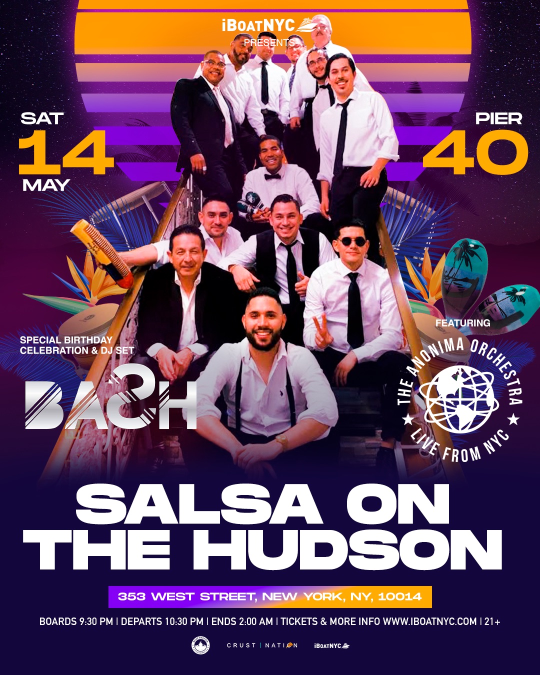 SALSA ON THE HUDSON | MEGA YACHT INFINITY Boat Party Yacht Cruise NYC
