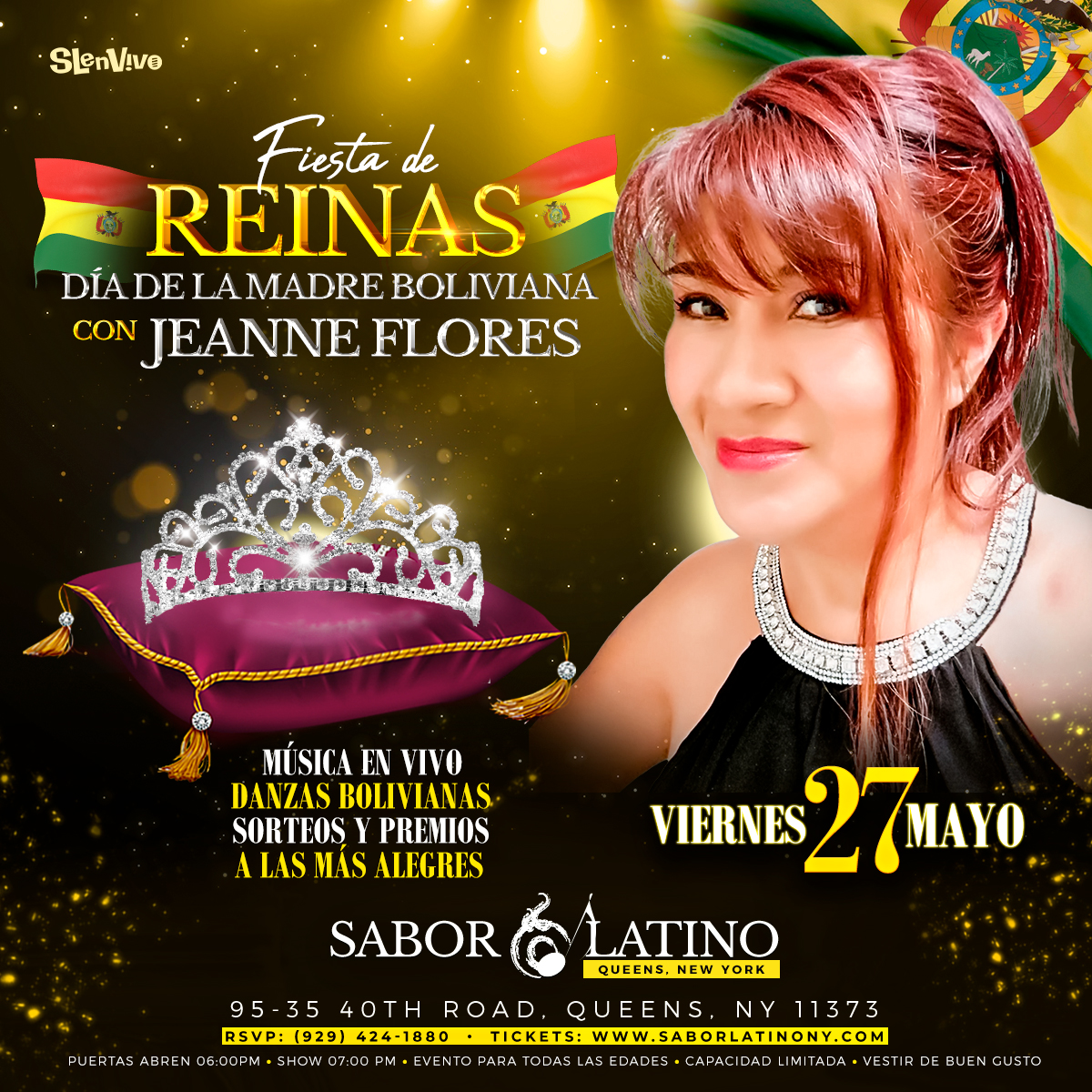 Buy tickets for JEANNE FLORES ! FIESTA DE REINAS ! NEW YORK JEANNE FLORES ! FIESTA DE REINAS ! NEW YORK