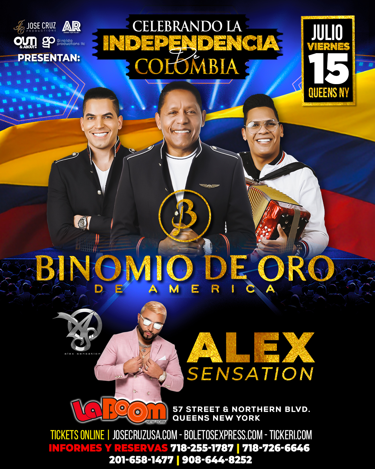 BINOMIO DE ORO EN LA BOOM QUEENS NEW YORK VIERNES JULIO 15