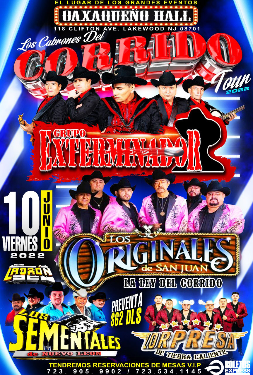 Buy tickets for GRUPO EXTERMINADOR / LOS ORIGINALES DE SAN JUAN/ LOS SEMENTALES/ ZORPRESA GRUPO EXTERMINADOR / LOS ORIGINALES DE SAN JUAN/ LOS SEMENTALES/ ZORPRESA