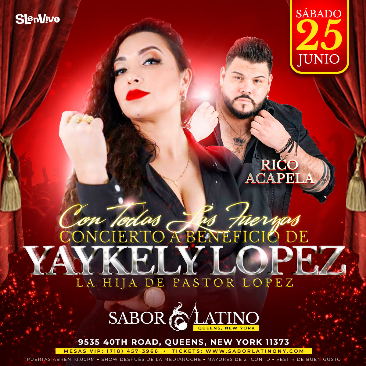 Buy tickets for Con Todas Las Fuerzas YAYKELY LOPEZ ! NEW YORK Con Todas Las Fuerzas YAYKELY LOPEZ ! NEW YORK