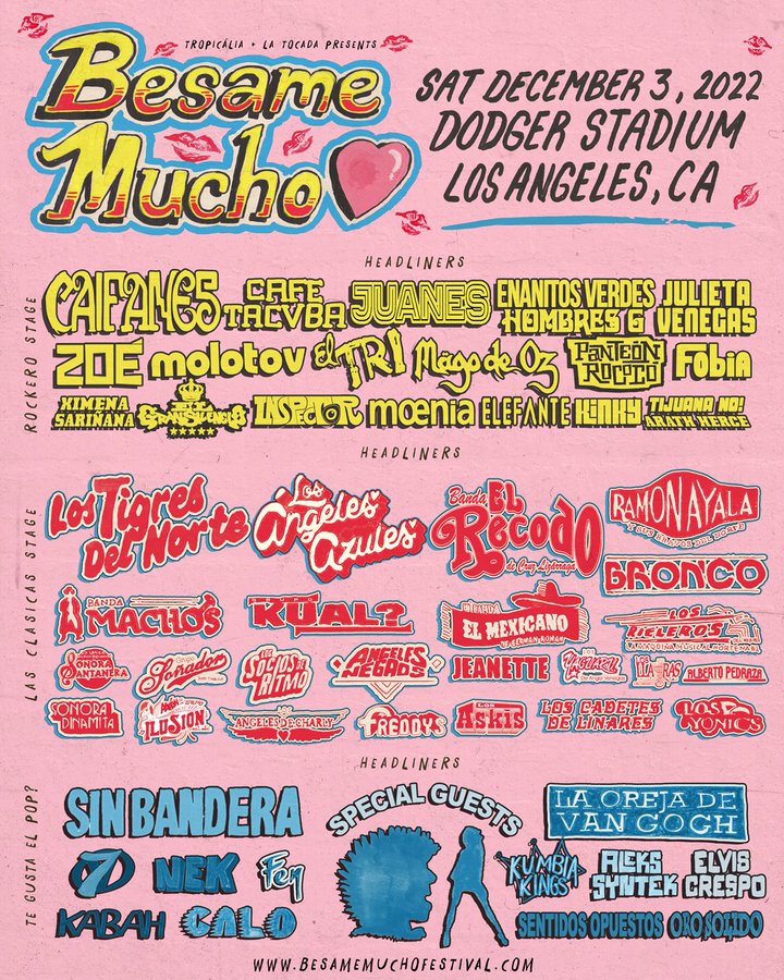 Besame Mucho Festival Los Tigres Del Norte, Caifanes, Julieta Venegas