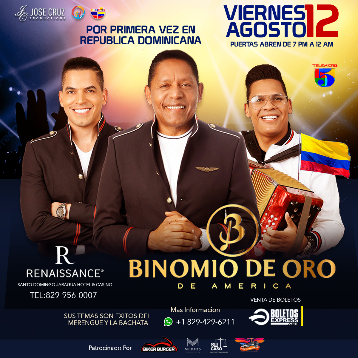 08-12-22. BINOMIO DE ORO REPUBLICA DOMINICANA TEATRO LA FIESTA DEL RENAISSANCE JARAGUA
