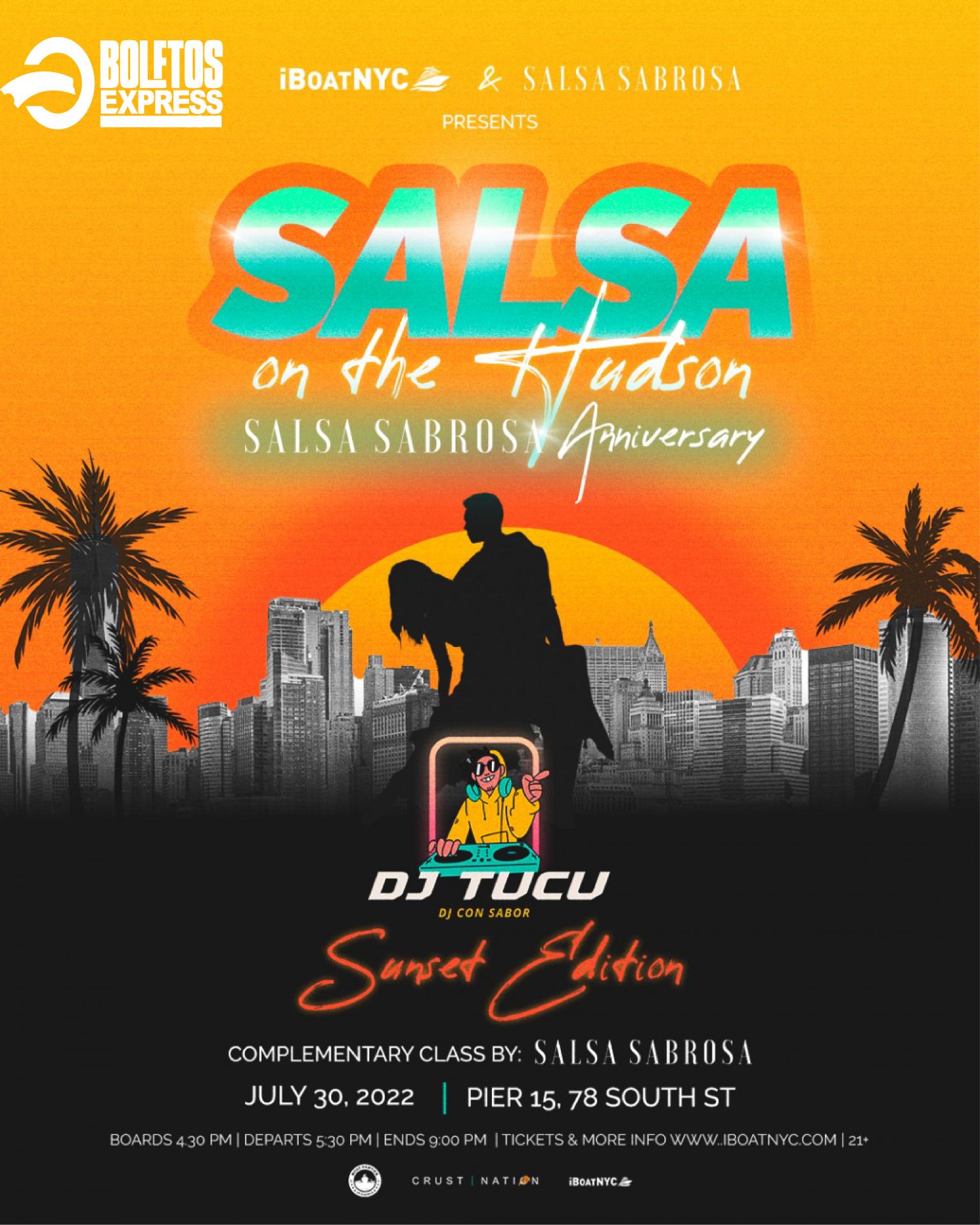Buy tickets for SALSA ON THE HUDSON | SALSA SABROSA Anniversary SUNSET Cruise NYC SALSA ON THE HUDSON | SALSA SABROSA Anniversary SUNSET Cruise NYC