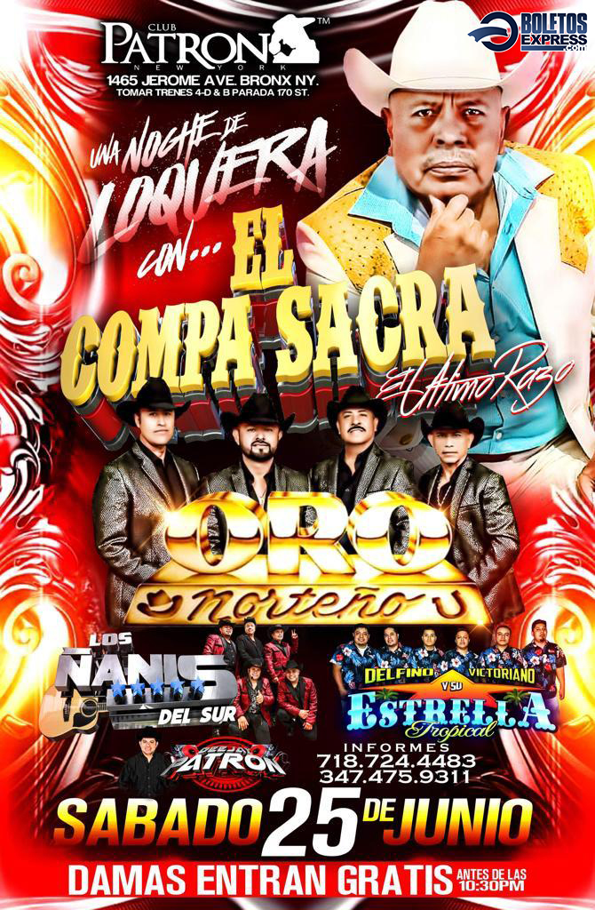 Buy tickets for EL COMPA SACRA & ORO NORTEÑO EL COMPA SACRA & ORO NORTEÑO