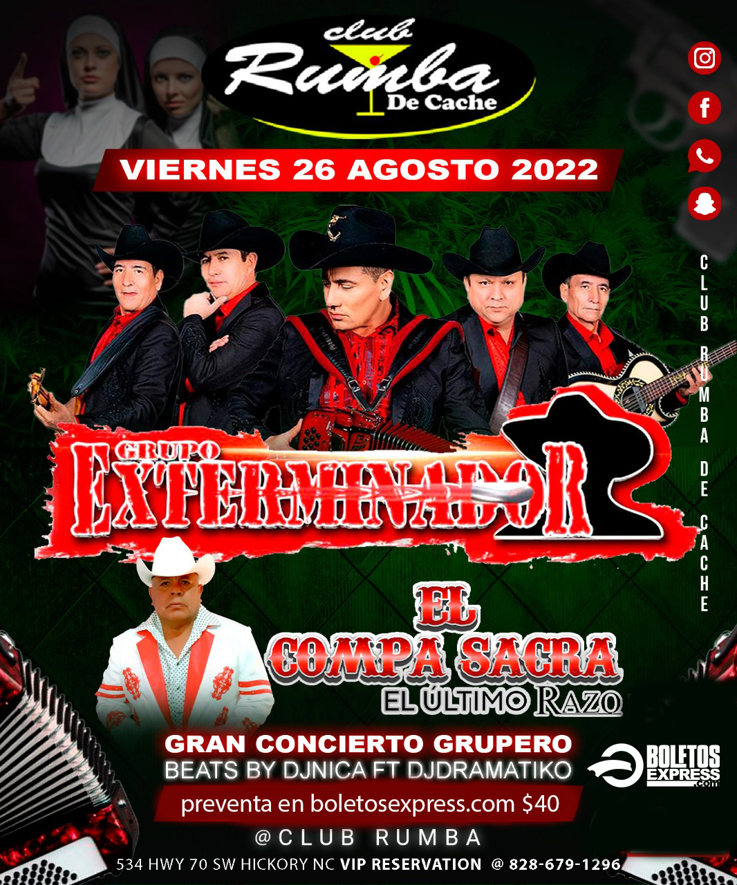 Buy tickets for GRUPO EXTERMINADOR & EL COMPA SACRA GRUPO EXTERMINADOR & EL COMPA SACRA