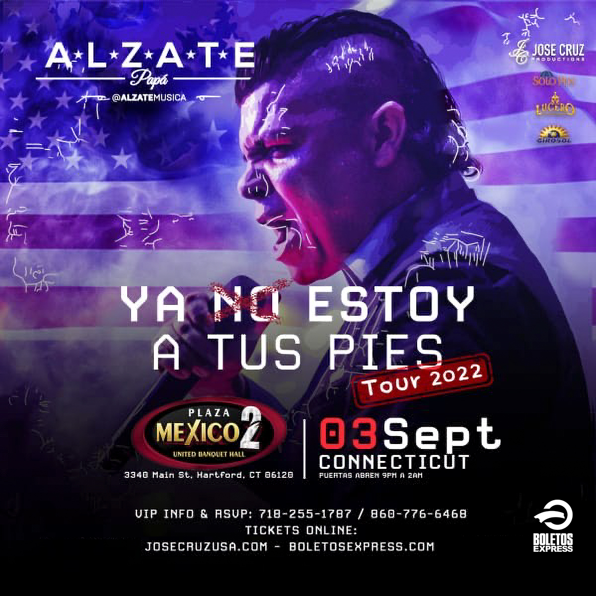 Buy tickets for 09-03-22. ALZATE EN CONCIERTO PLAZA MEXICO 2 HARTFORD CONNECTICUT. 09-03-22. ALZATE EN CONCIERTO PLAZA MEXICO 2 HARTFORD CONNECTICUT.