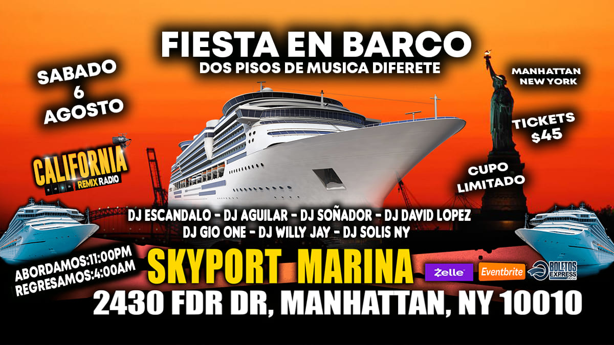 Buy tickets for Fiesta En Barco + Radio Dj's + Dos Pisos De Musica Diferente + Californnia Remix Radio Fiesta En Barco + Radio Dj's + Dos Pisos De Musica Diferente + Californnia Remix Radio