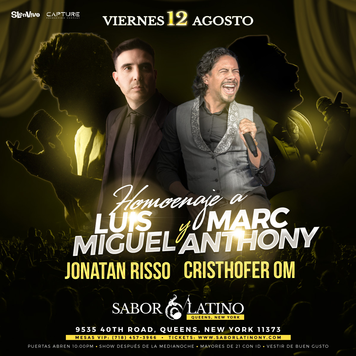 Buy tickets for HOM. LUIS MIGUEL & MARC ANTHONY ! NEW YORK HOM. LUIS MIGUEL & MARC ANTHONY ! NEW YORK