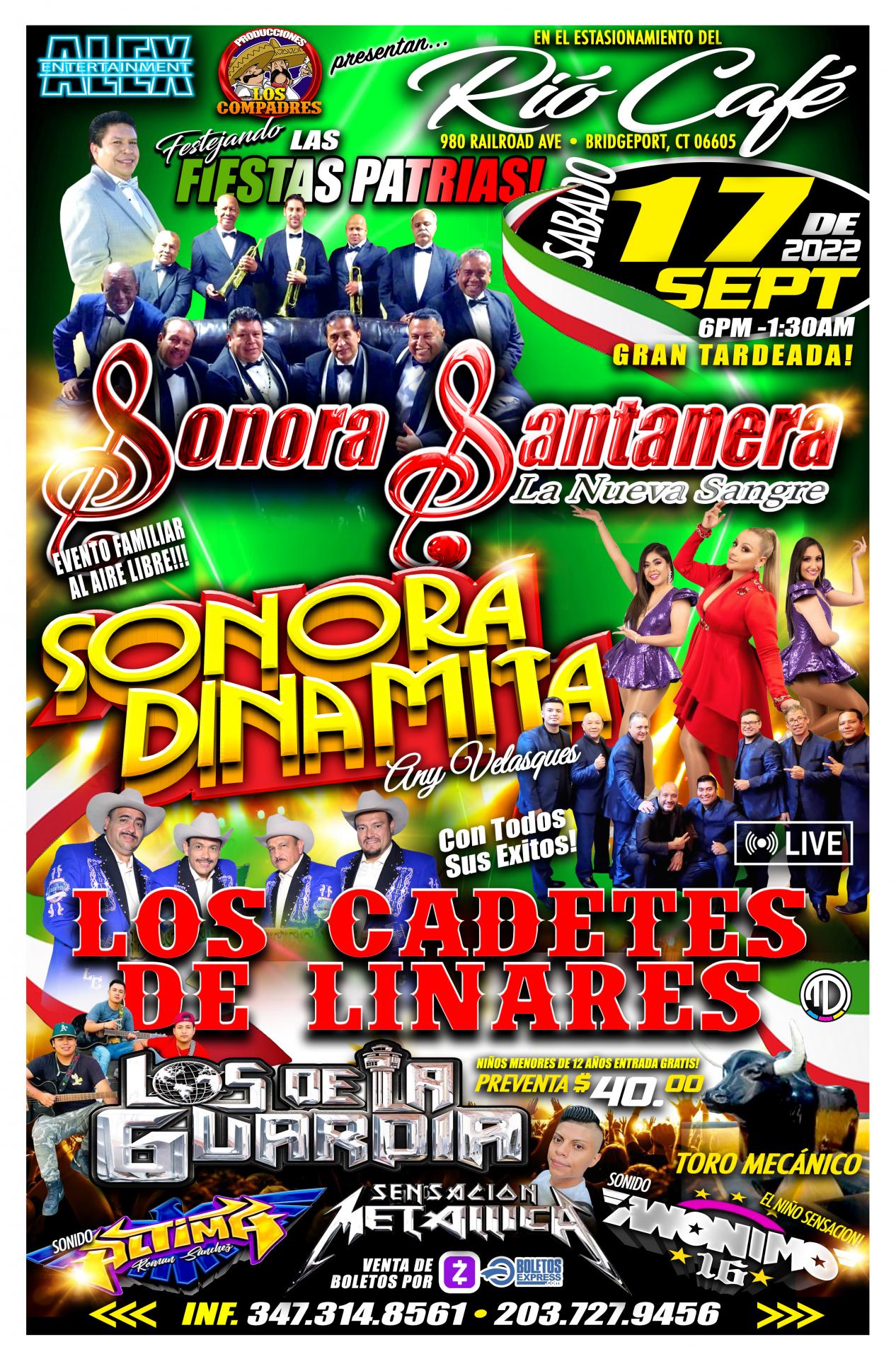 Buy tickets for SONORA SANTANERA | LA NUEVA SANGRE | SONORA DINAMITA | LOS CADETES DE LINARES | LOS DE LA GUARDIA SONORA SANTANERA | LA NUEVA SANGRE | SONORA DINAMITA | LOS CADETES DE LINARES | LOS DE LA GUARDIA