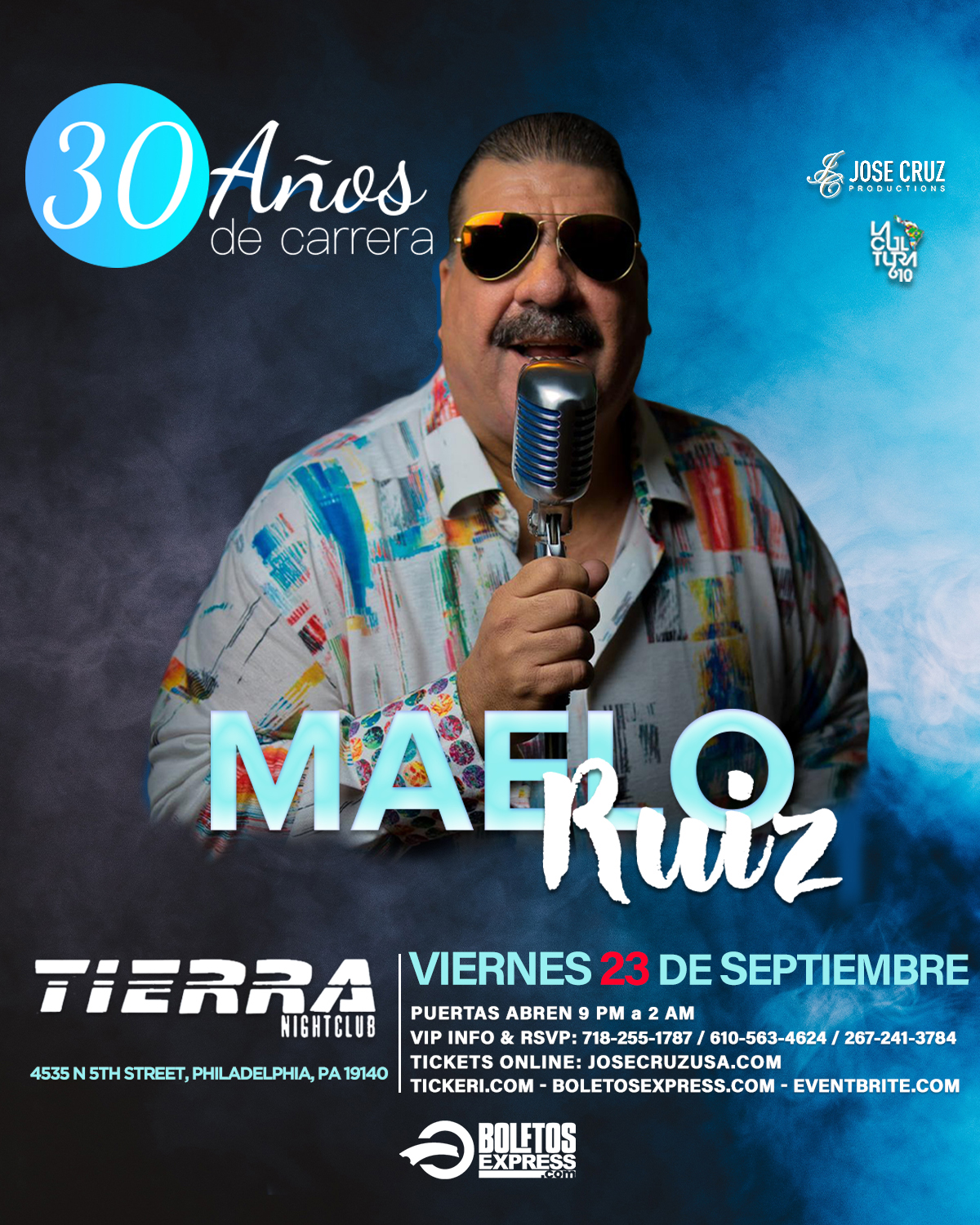 Buy tickets for MAELO RUIZ EN CONCIERTO TIERRA NIGHT CLUB EN PA MAELO RUIZ EN CONCIERTO TIERRA NIGHT CLUB EN PA