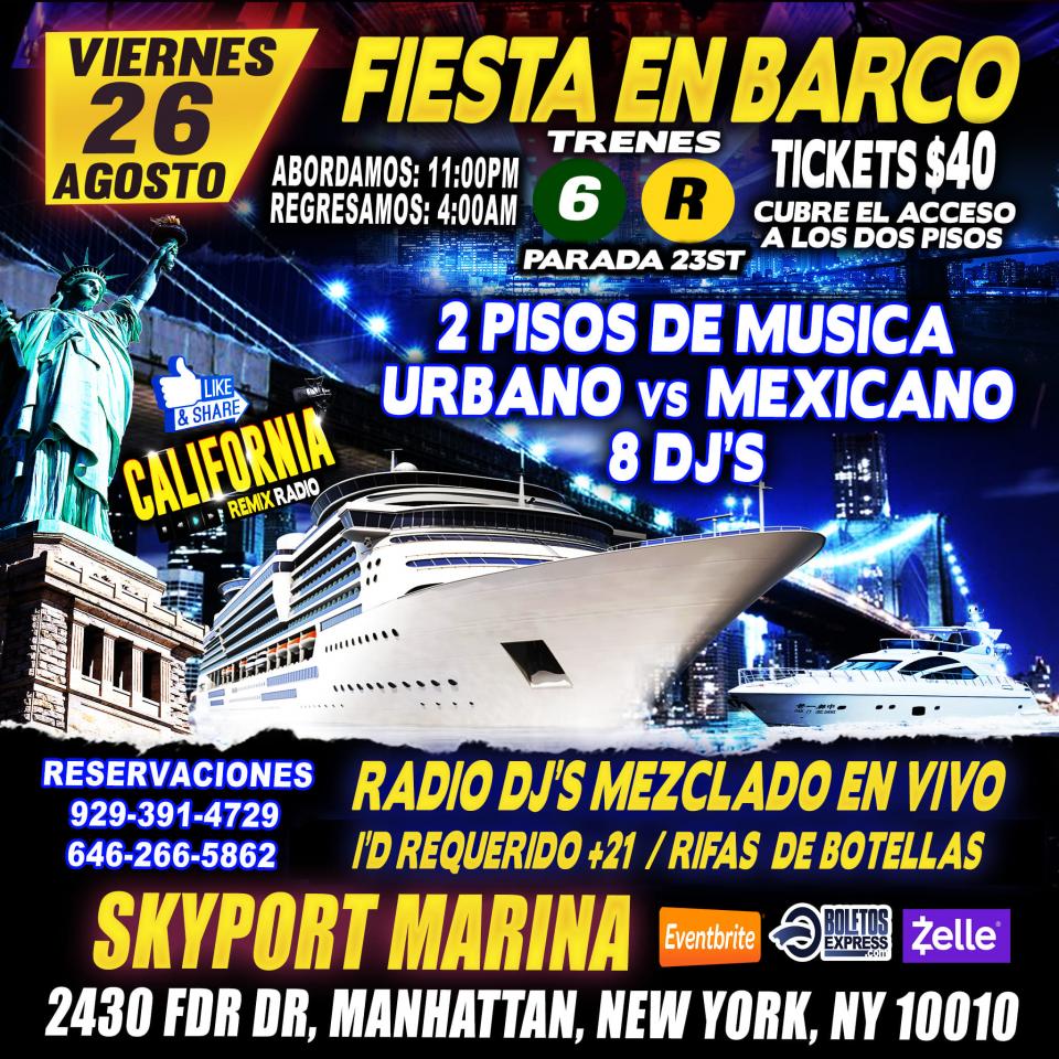 Fiesta En Barco - Manhattan Ny - Radio Dj's - Rifa De Botellas