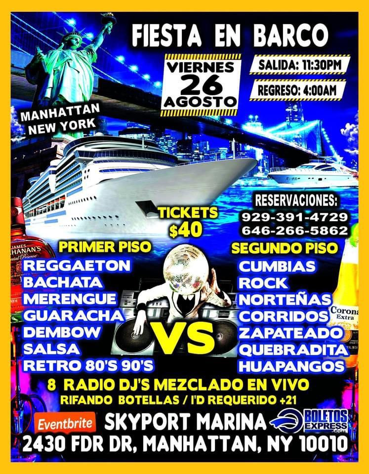 Buy tickets for Fiesta En Barco + Radio Dj's Fiesta En Barco + Radio Dj's