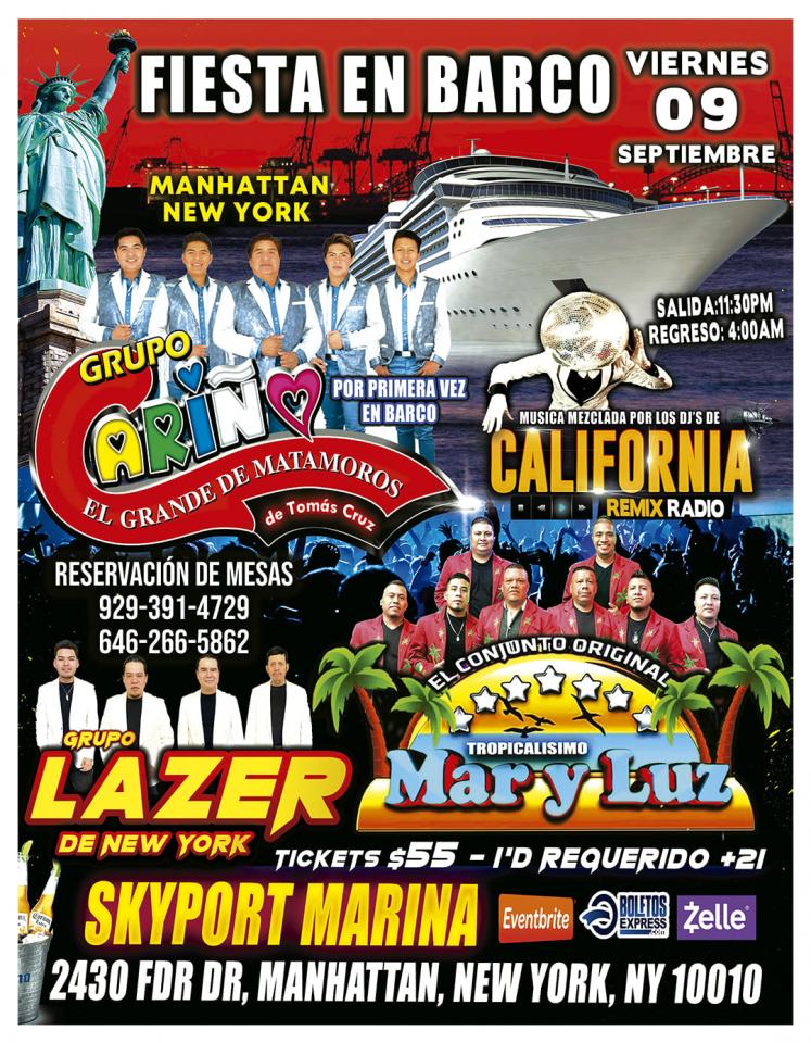 Buy tickets for Fiesta En Barco + Grupo Cariño + Mar y Luz + Grupo Laser + Radio Dj's Fiesta En Barco + Grupo Cariño + Mar y Luz + Grupo Laser + Radio Dj's