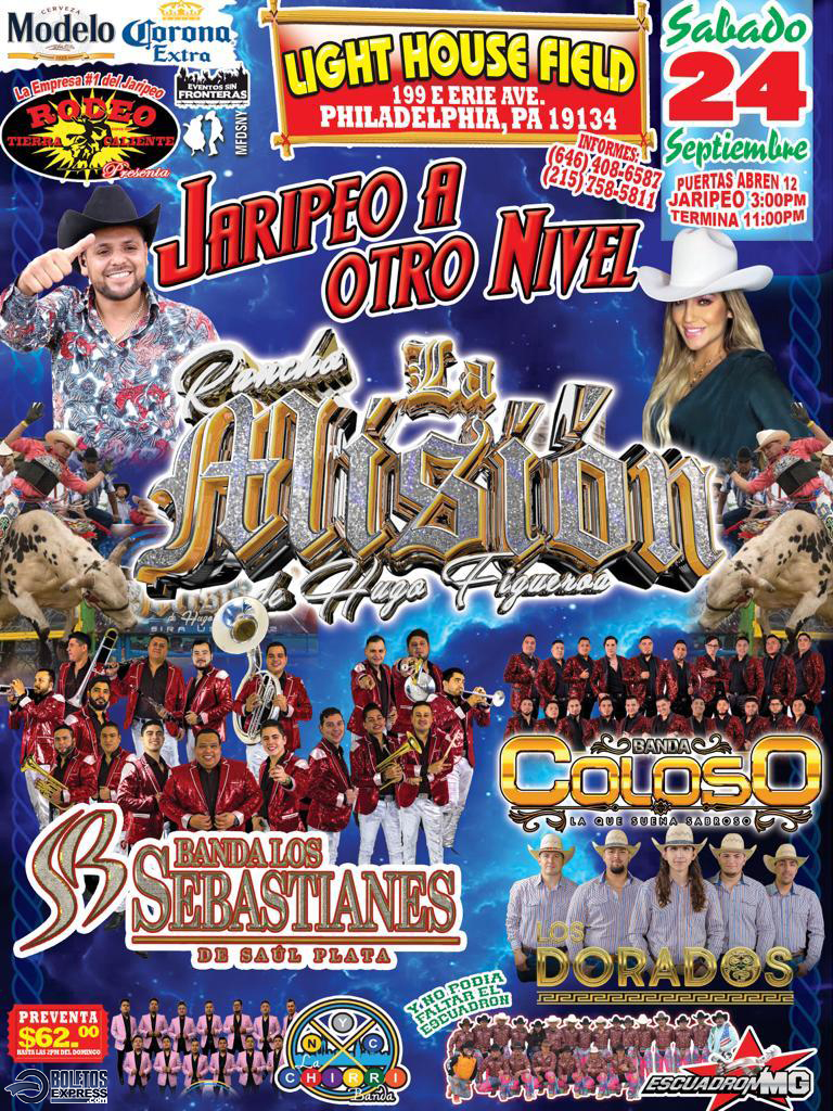 Buy tickets for RANCHO LA MISION | BANDA LOS SEBASTIANES | BANDA COLOSO | LOS DORADOS | NYC CHIRRI BANDA | ESCUADRON MG RANCHO LA MISION | BANDA LOS SEBASTIANES | BANDA COLOSO | LOS DORADOS | NYC CHIRRI BANDA | ESCUADRON MG