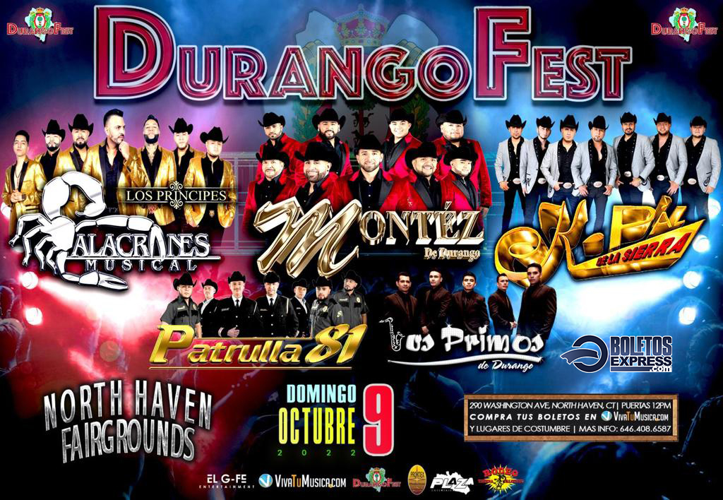 Buy tickets for DURANGO FEST - ALACRANES MUSICAL | NORTH HAVEN FAIRGROUNDS DURANGO FEST - ALACRANES MUSICAL | NORTH HAVEN FAIRGROUNDS
