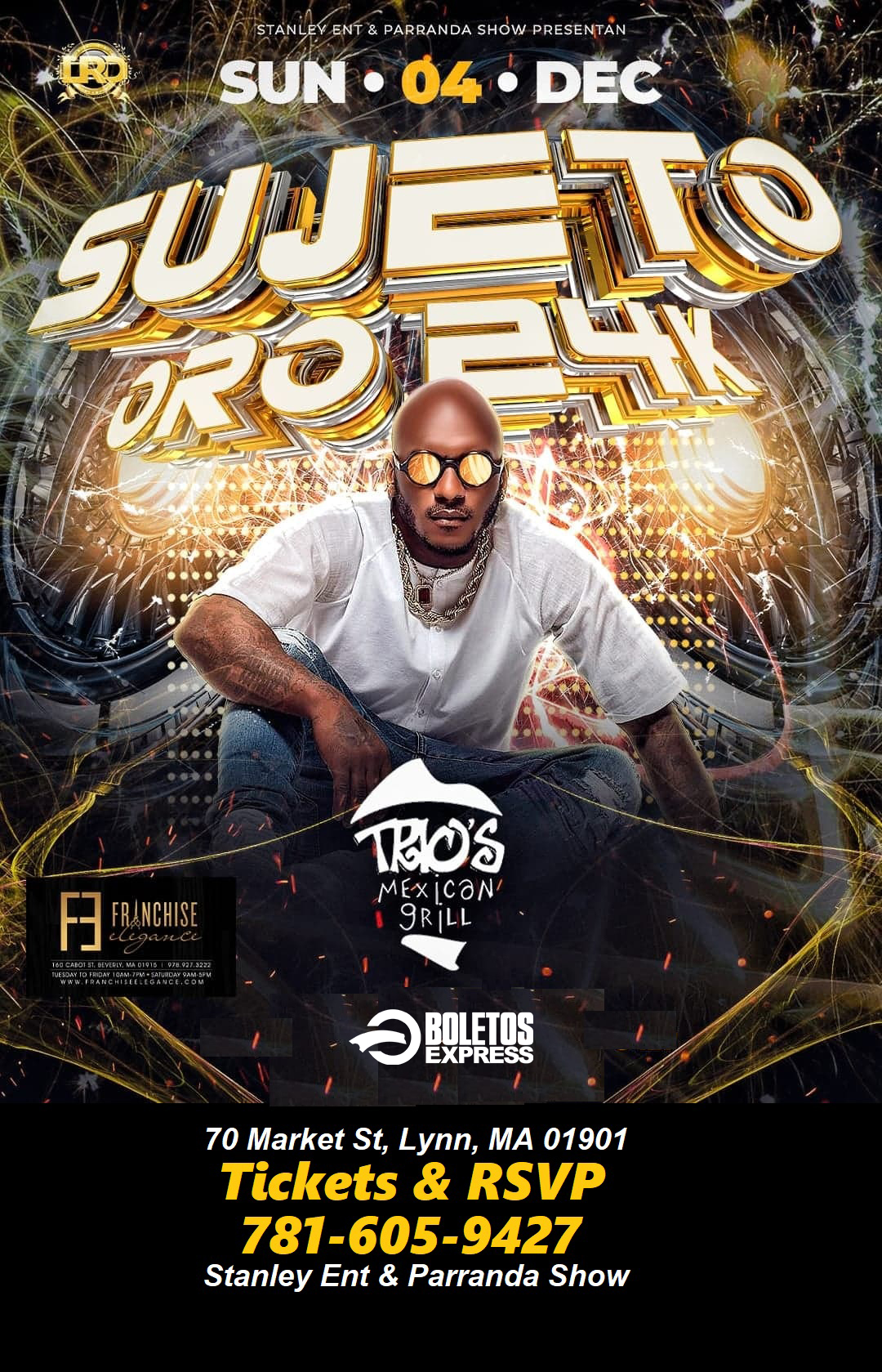 SUJETO ORO 24K Tickets - BoletosExpress