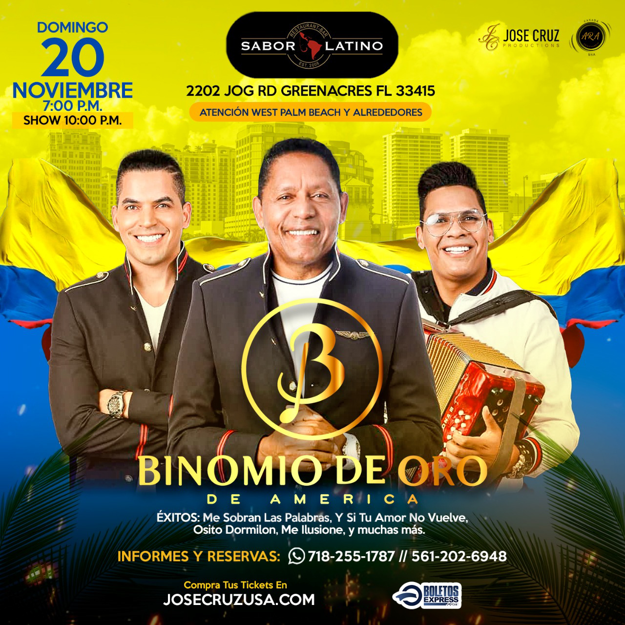 Buy tickets for BINOMIO DE ORO - SABOR LATINO FL BINOMIO DE ORO - SABOR LATINO FL