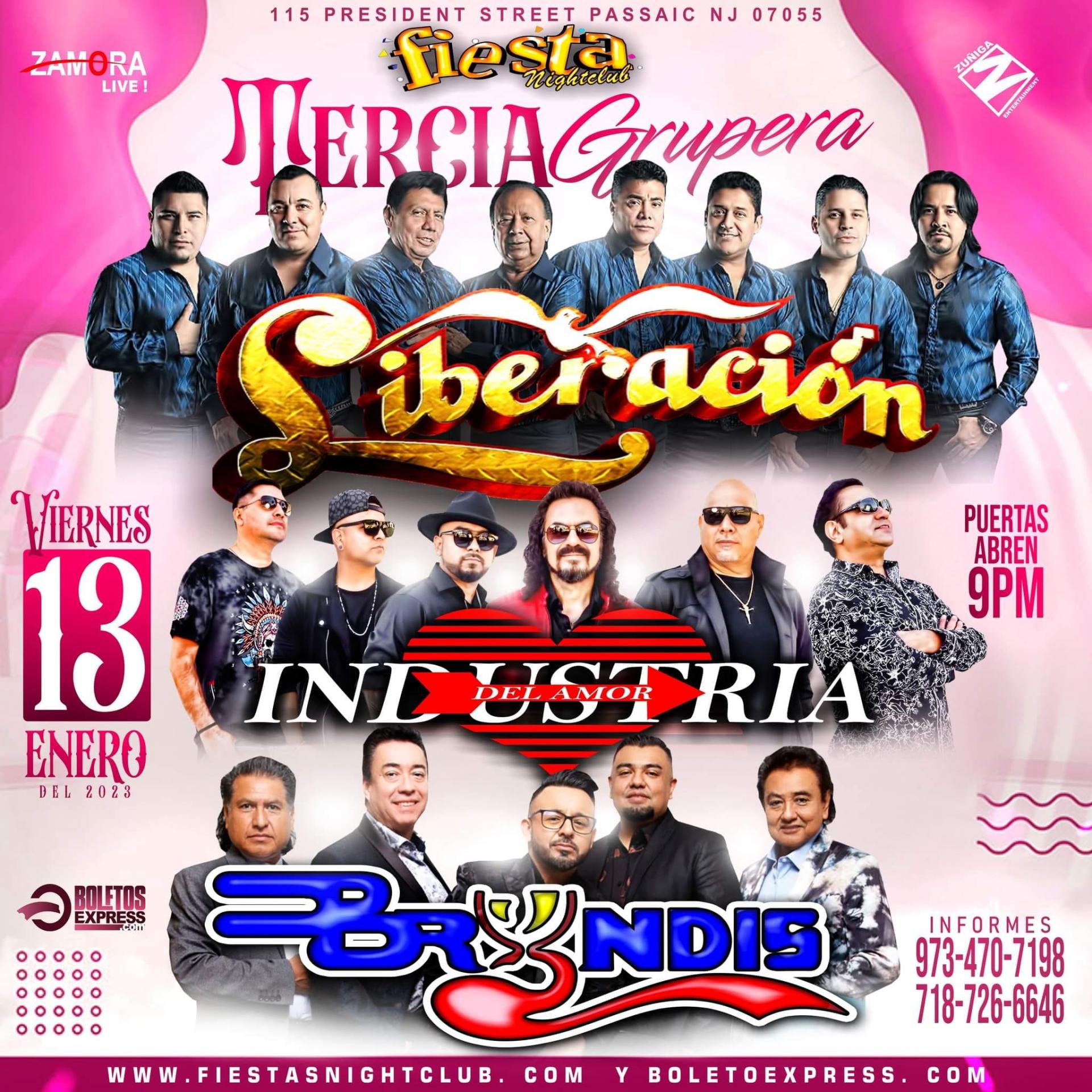 Liberacion, Industria del Amor y Grupo Brindys Tickets BoletosExpress