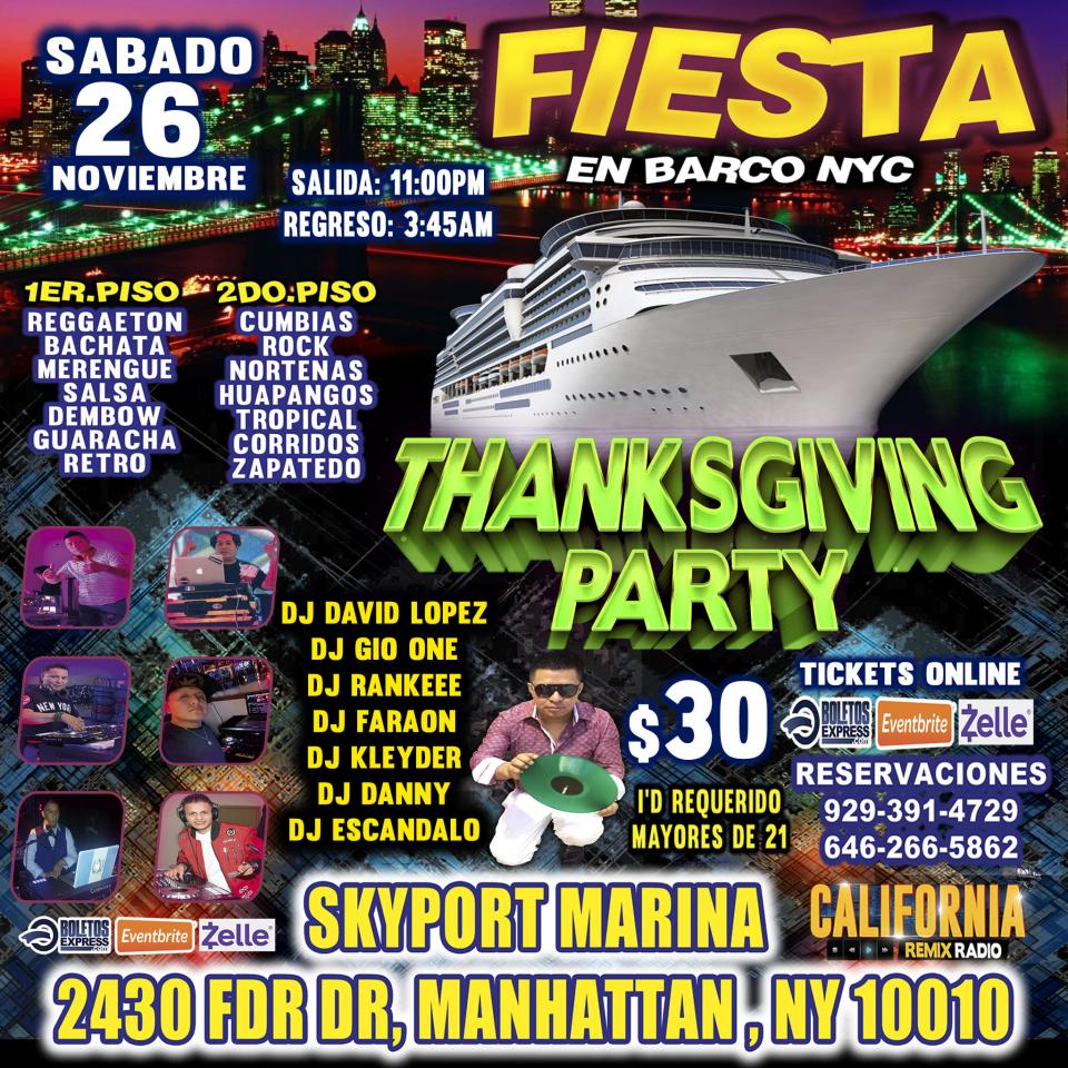 Fiesta En Barco + Radio Dj's + Dos Pisos De Musica Diferente + Manhattan Ny