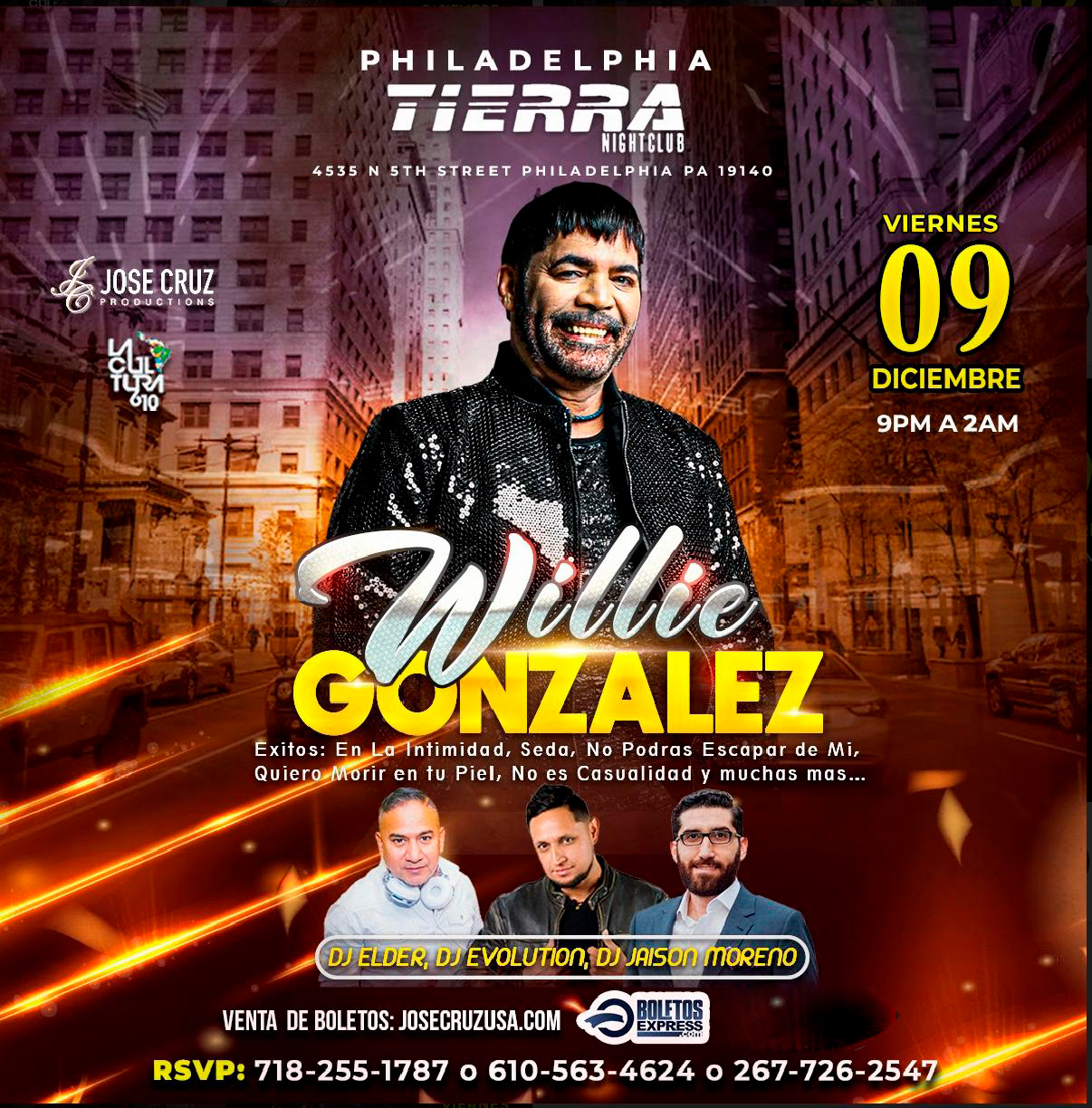 12092022 WILLIE GONZALEZ EN CONCIERTO PHILADELPHIA PENNSYLVANIA JCP