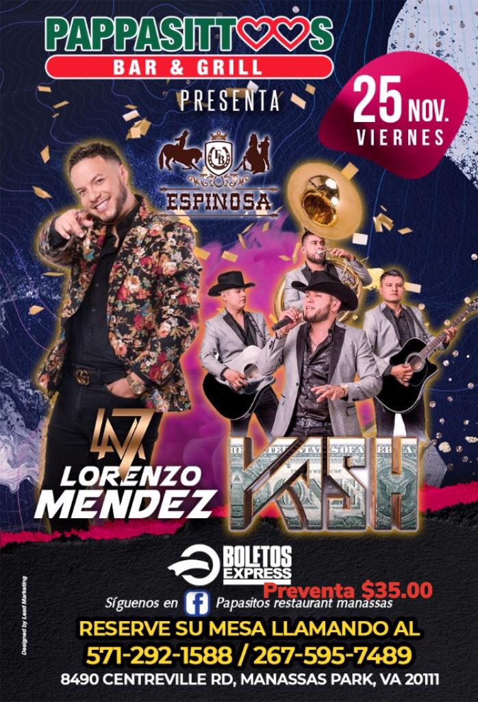 Buy tickets for Lorenzo Mendez Y Grupo Kash Lorenzo Mendez Y Grupo Kash