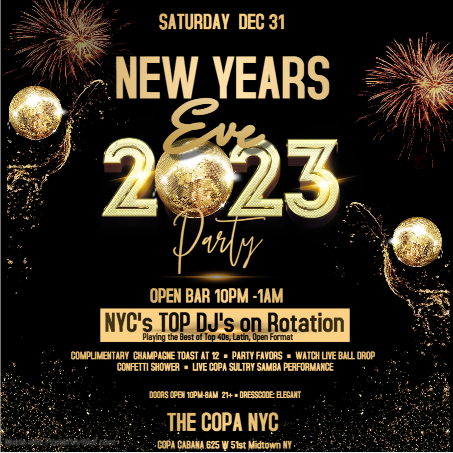 Celebrate this New Year’s Eve with Glitz and Glam at the Iconic Copacabana Nightclub!