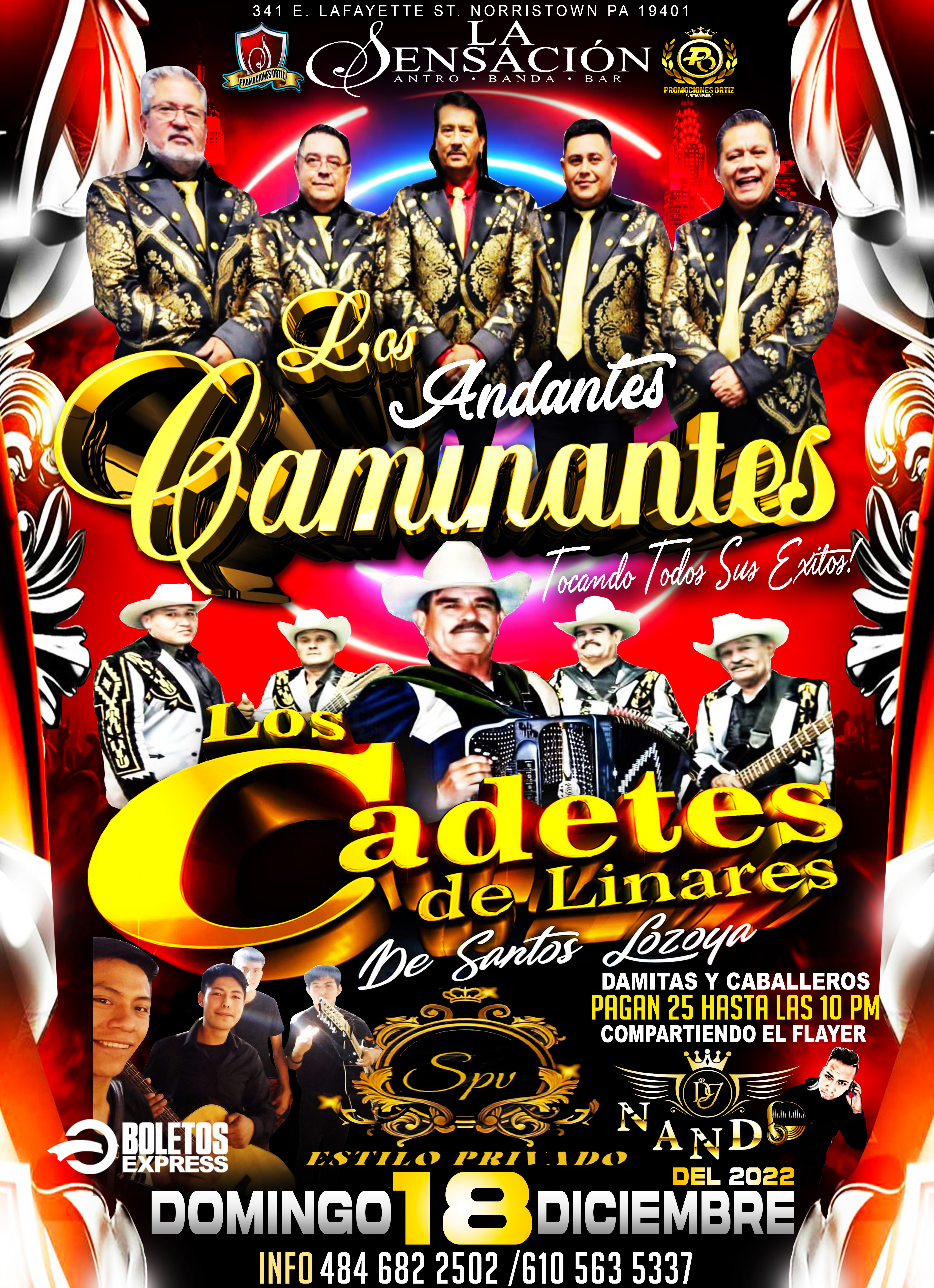 LOS ANDANTES CAMINANTES & LOS CADETS DE LINARES