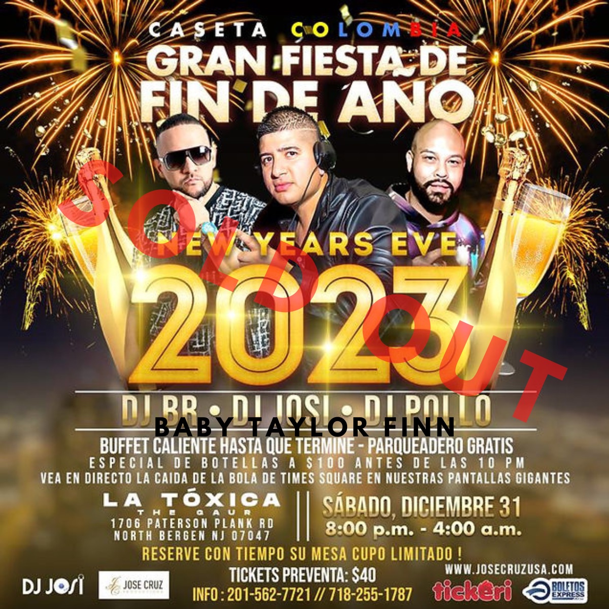 Buy tickets for SOLD OUT- 12-31-2022 GRAN FIESTA DE FIN DE AÑO EN LA TOXICA NJ SOLD OUT- 12-31-2022 GRAN FIESTA DE FIN DE AÑO EN LA TOXICA NJ