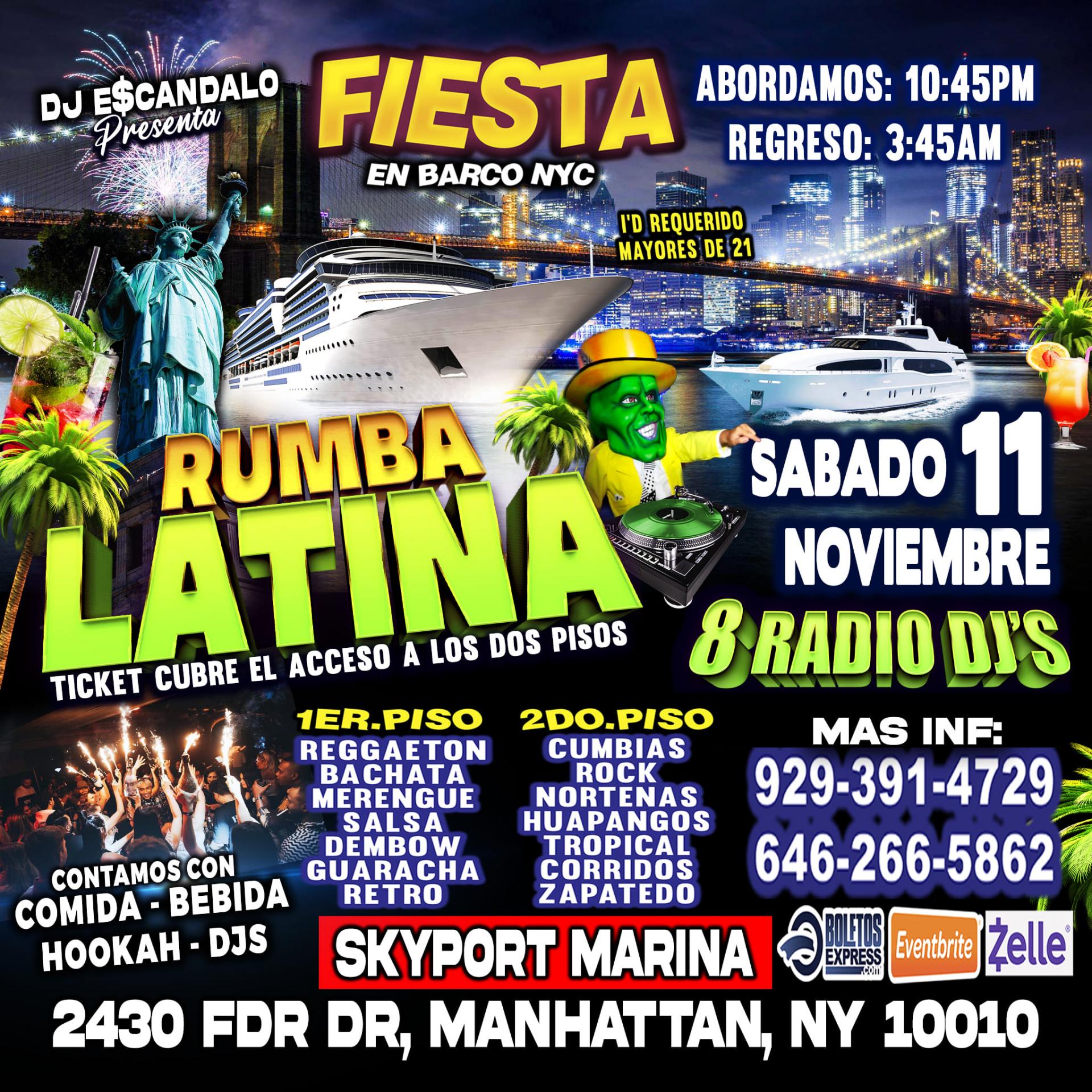 Buy tickets for FIESTA EN BARCO + RADIO DJS + MUSICA URBANA + MUSICA MEXICANA + 2 PISOS DE MUSICA VARIADA FIESTA EN BARCO + RADIO DJS + MUSICA URBANA + MUSICA MEXICANA + 2 PISOS DE MUSICA VARIADA