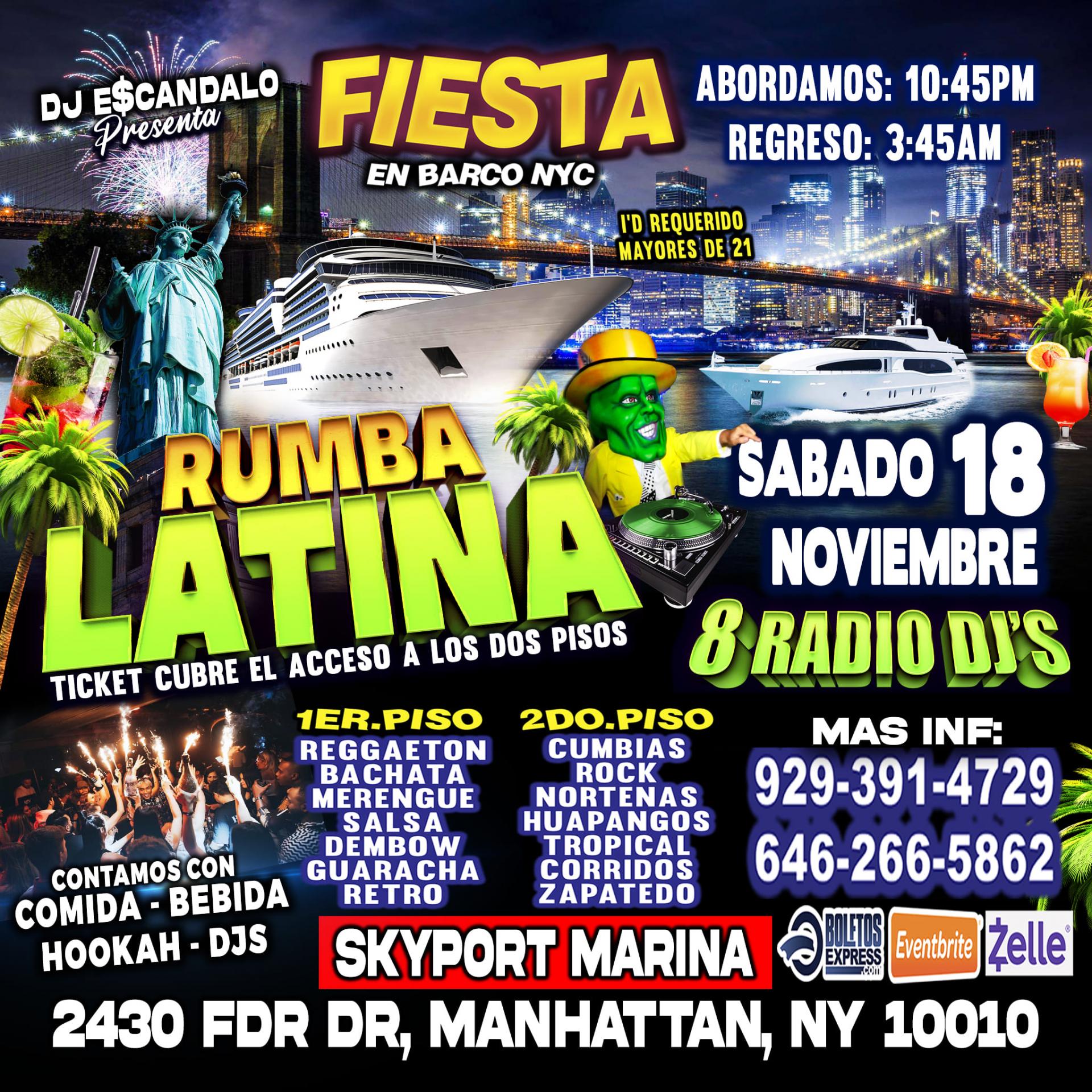 Buy tickets for FIESTA EN BARCO + RADIO DJS + MUSICA URBANA + MUSICA MEXICANA + 2 PISOS DE MUSICA VARIADA FIESTA EN BARCO + RADIO DJS + MUSICA URBANA + MUSICA MEXICANA + 2 PISOS DE MUSICA VARIADA