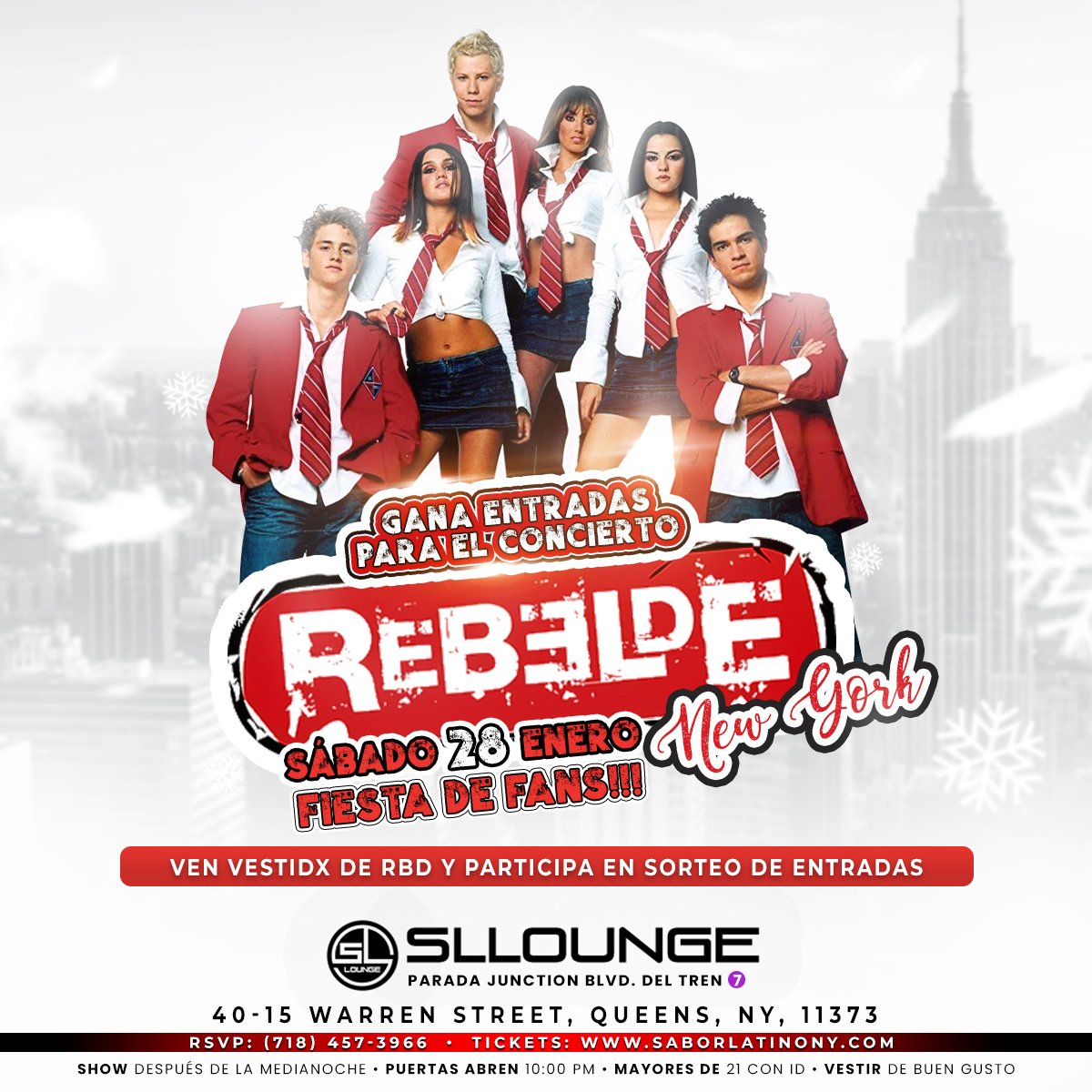 Buy tickets for REBELDE FAN PARTY ! NEW YORK REBELDE FAN PARTY ! NEW YORK