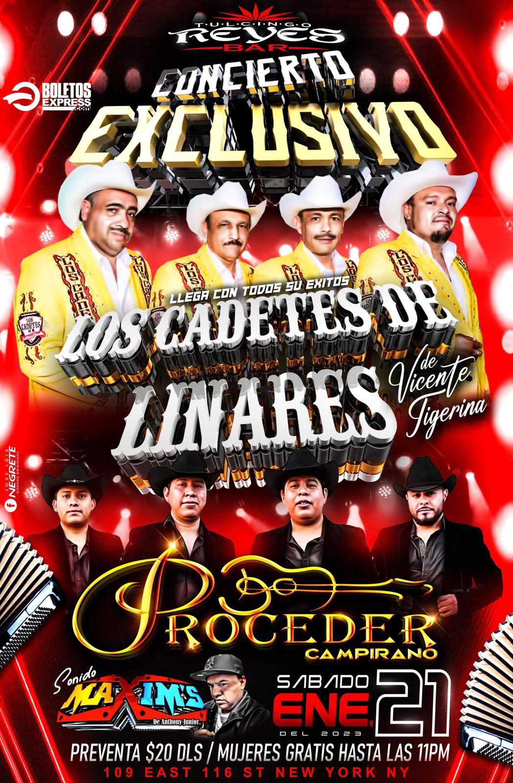 Buy tickets for LOS CADETES DE LINARES & PROCEDER CAMPIRANO LOS CADETES DE LINARES & PROCEDER CAMPIRANO