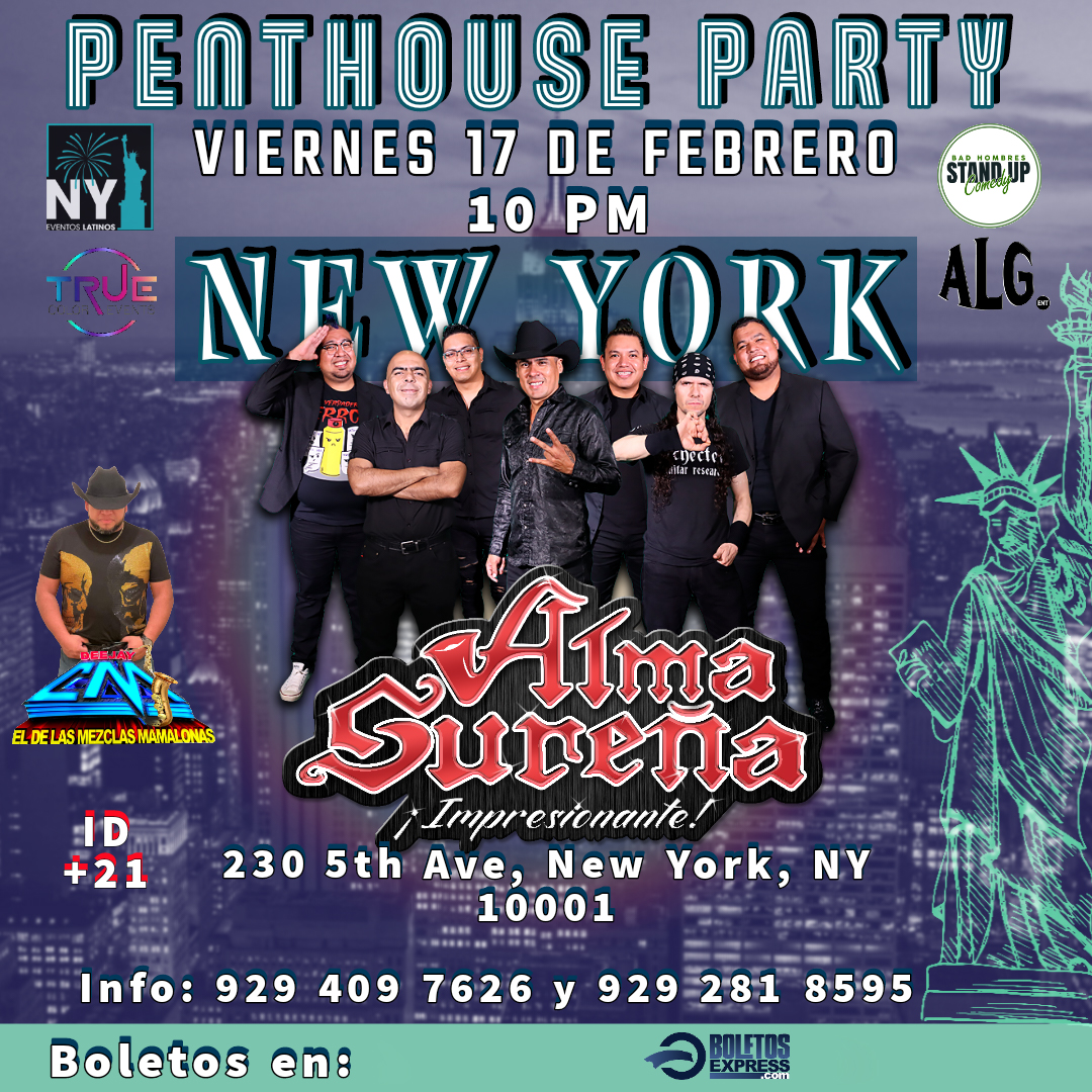 Buy tickets for Alma Sureña en Penthouse Party Alma Sureña en Penthouse Party