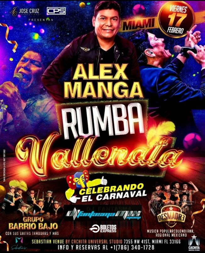 02-17-23 ALEX MANGA EN CONCIERTO GRAN RUMBA VALLENATA EN LA CACHITA  MIAMI JCP