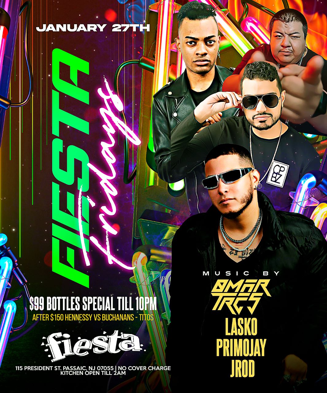 Buy tickets for FIESTA FRIDAYS MUSIC BY: OMAR TRES * LASKO * PRIMO JAY * J-ROD, FIESTA FRIDAYS MUSIC BY: OMAR TRES * LASKO * PRIMO JAY * J-ROD,