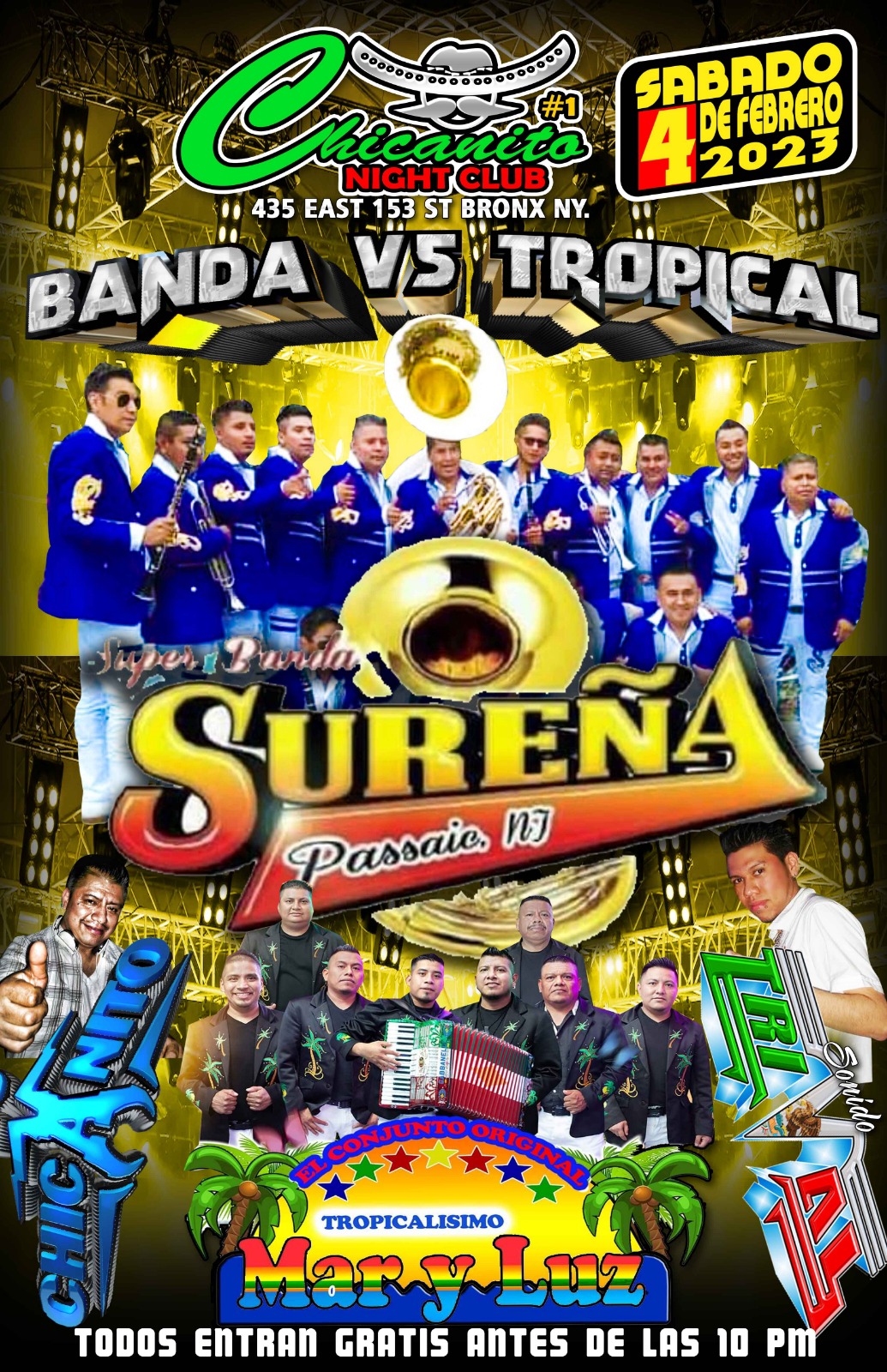Buy tickets for SUPER BANDA SUREÑA PASSAIC NJ & TROPICALISIMO MAR Y LUZ SUPER BANDA SUREÑA PASSAIC NJ & TROPICALISIMO MAR Y LUZ