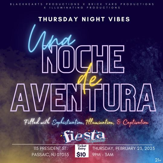 Buy tickets for Thursday Night Vibes UNA NOCHE DE AVENTURA Thursday Night Vibes UNA NOCHE DE AVENTURA