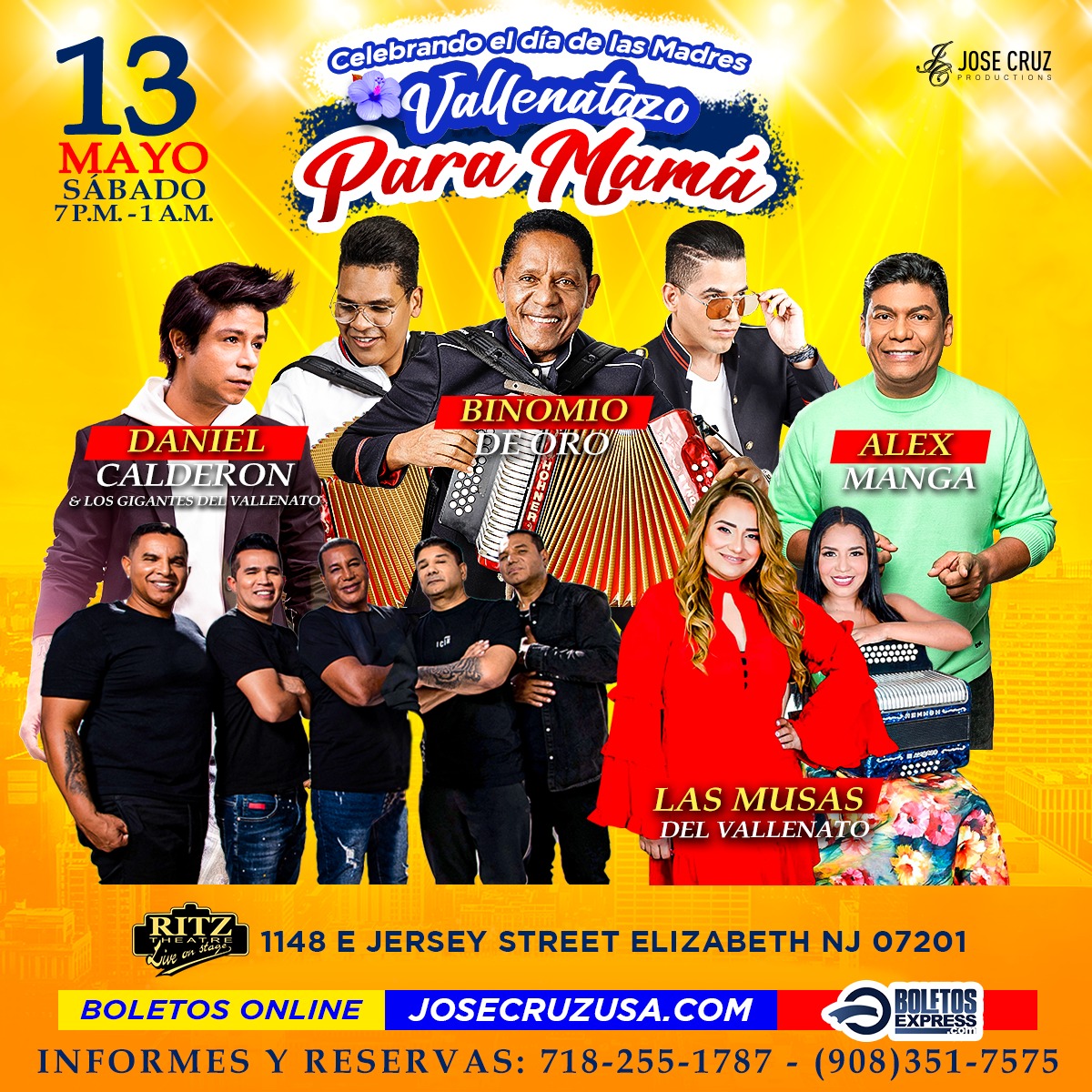 Buy tickets for VALLENATAZO PARA MAMÁ SABADO, MAYO 13, 2023 VALLENATAZO PARA MAMÁ SABADO, MAYO 13, 2023