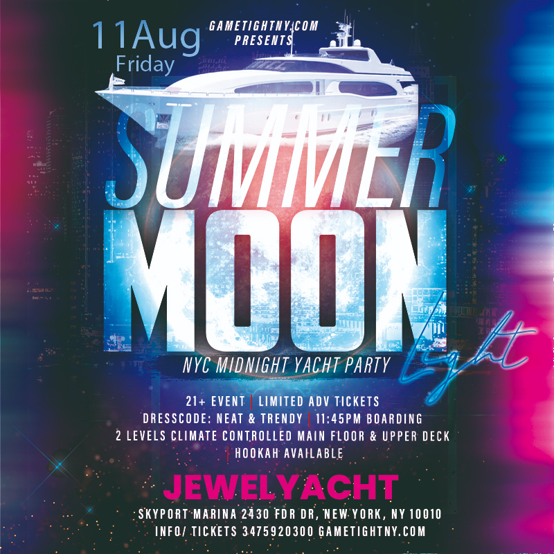 Dance under the Moonlight Friday Midnight Jewel Yacht Party Cruise 2023