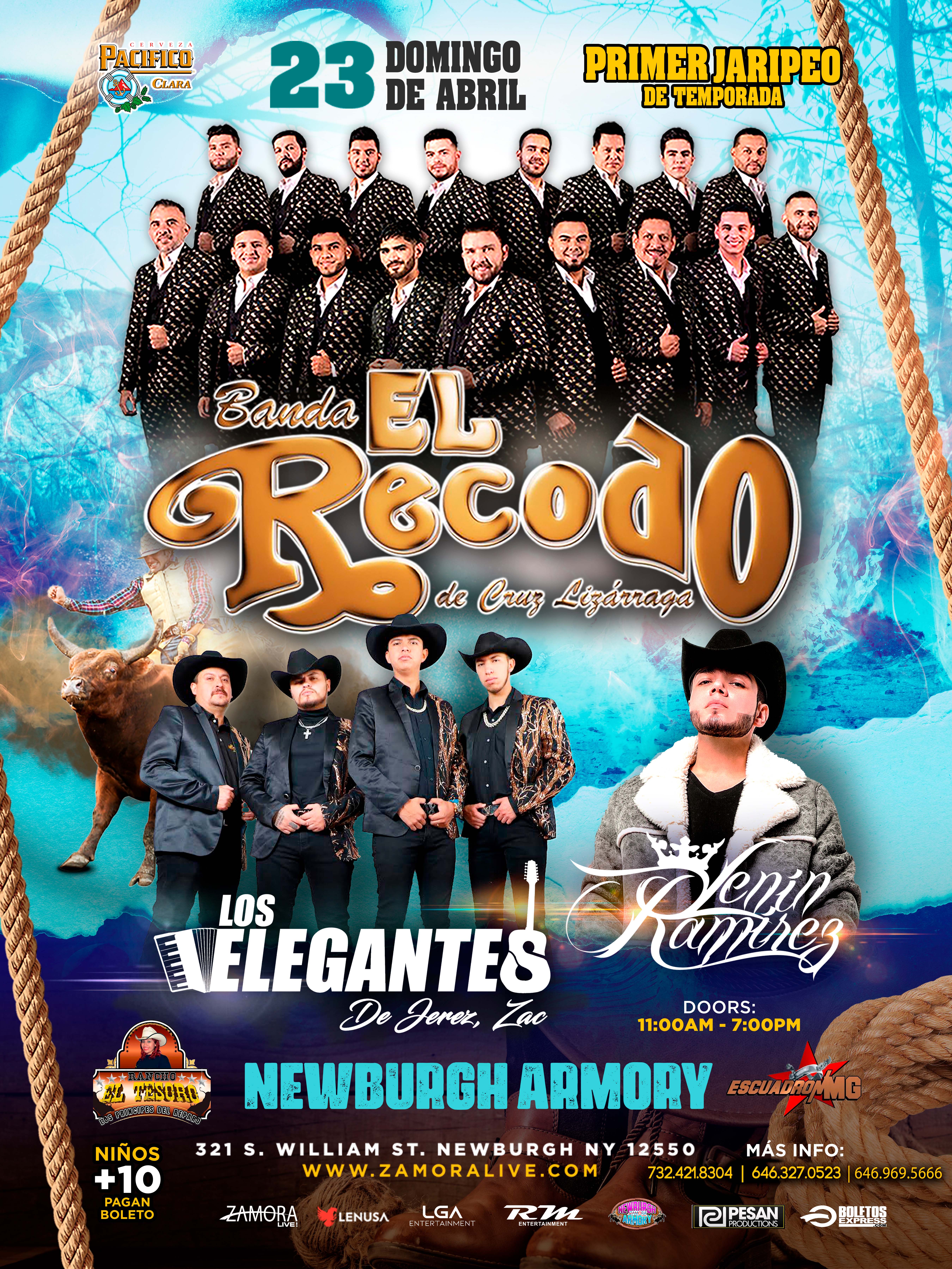 Banda El Recodo &  Los Elegantes de Jerez en Newburgh Armory (Jaripeo)