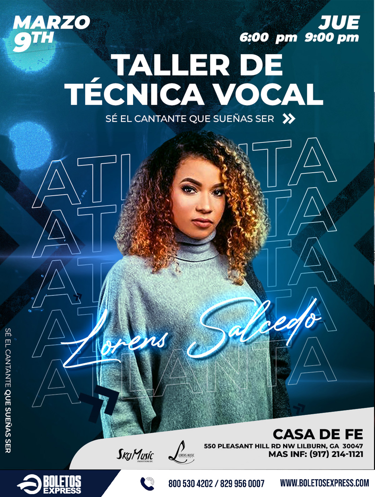 TALLER DE TECNICA VOCAL | LORENS SALCEDO - ATLANTA