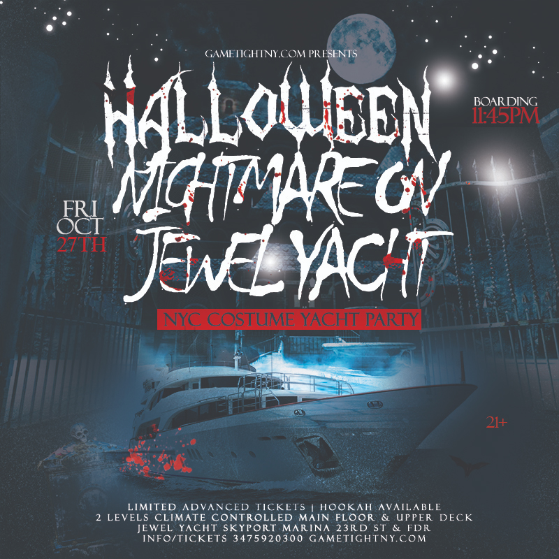 NYC Halloween Nightmare on Jewel Yacht Skyport Marina Costume Party 2023