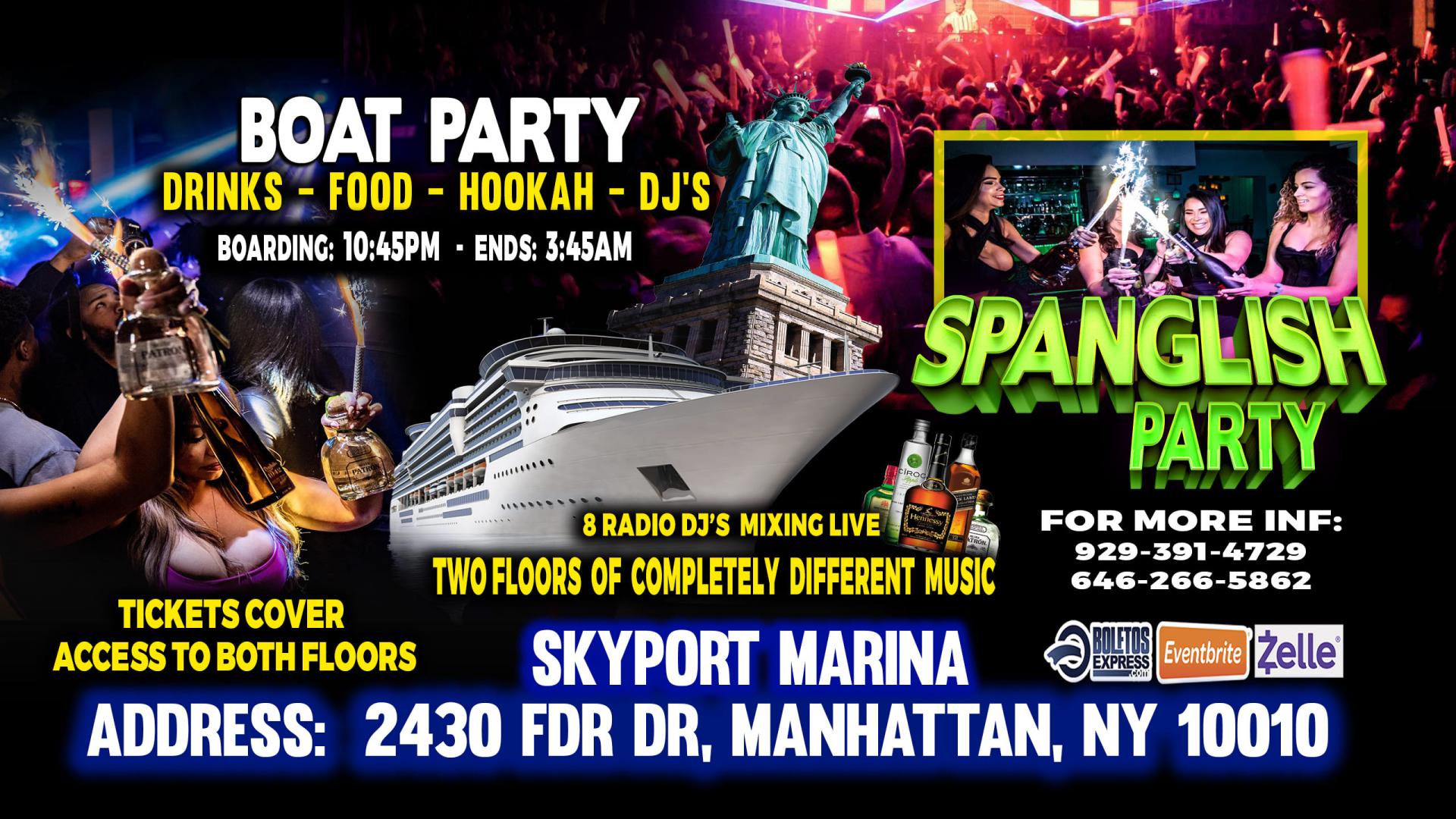Buy tickets for Spanglish Boat Party Spanglish Boat Party