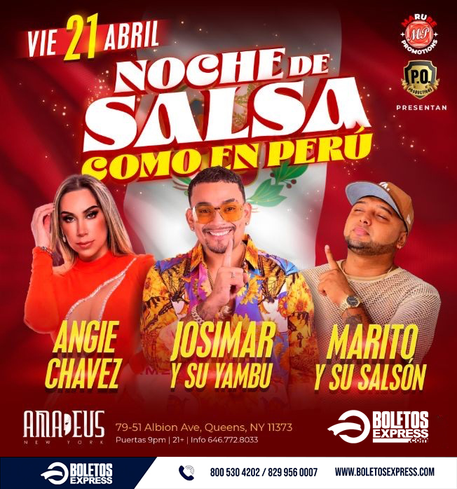 Buy tickets for JOSIMAR Y SU YAMBU | ANGIE CHAVEZ | MARITO Y SU SALSON JOSIMAR Y SU YAMBU | ANGIE CHAVEZ | MARITO Y SU SALSON