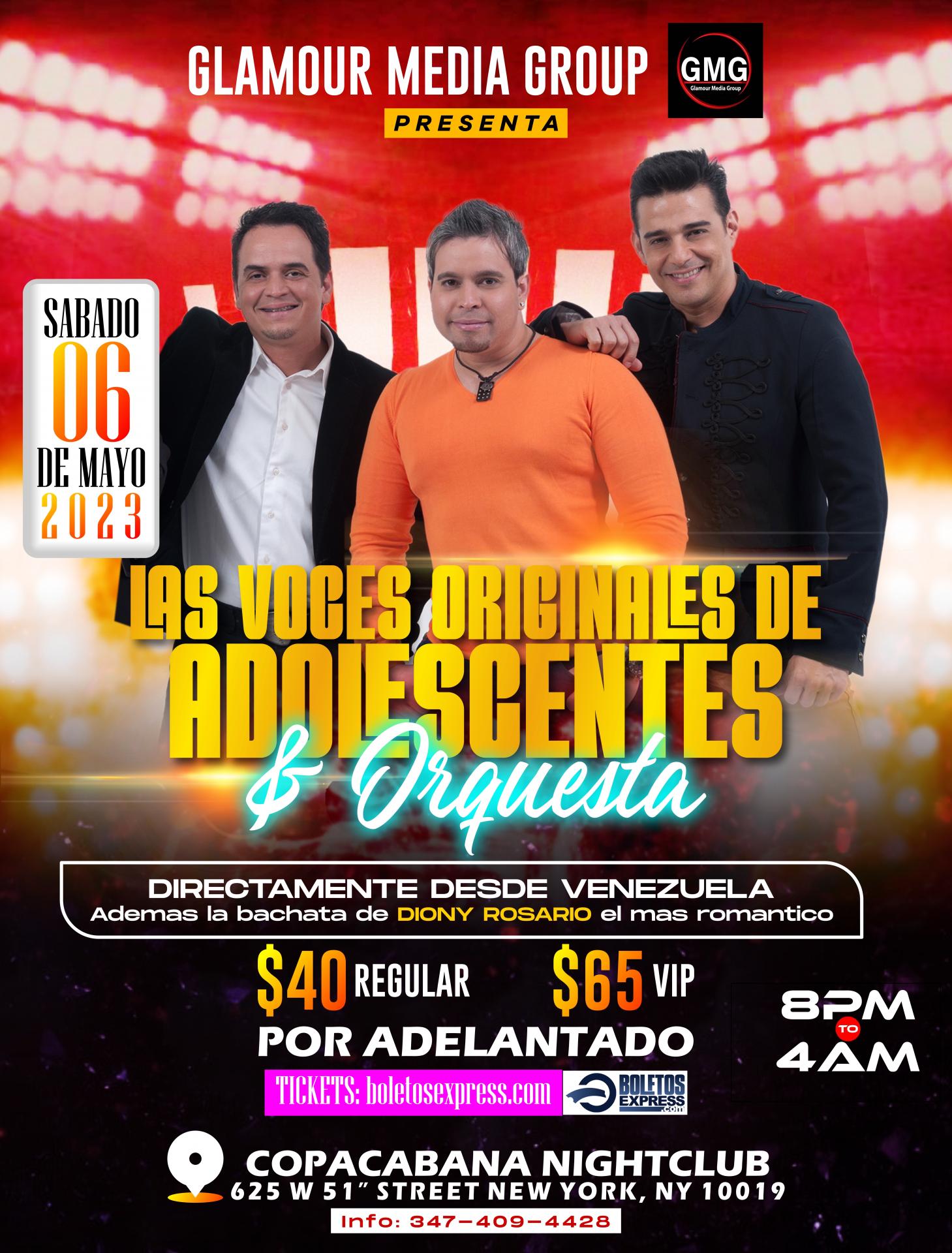 Buy tickets for LAS VOCES ORIGINALES DE ADOLESCENTES & ORQUESTA LAS VOCES ORIGINALES DE ADOLESCENTES & ORQUESTA