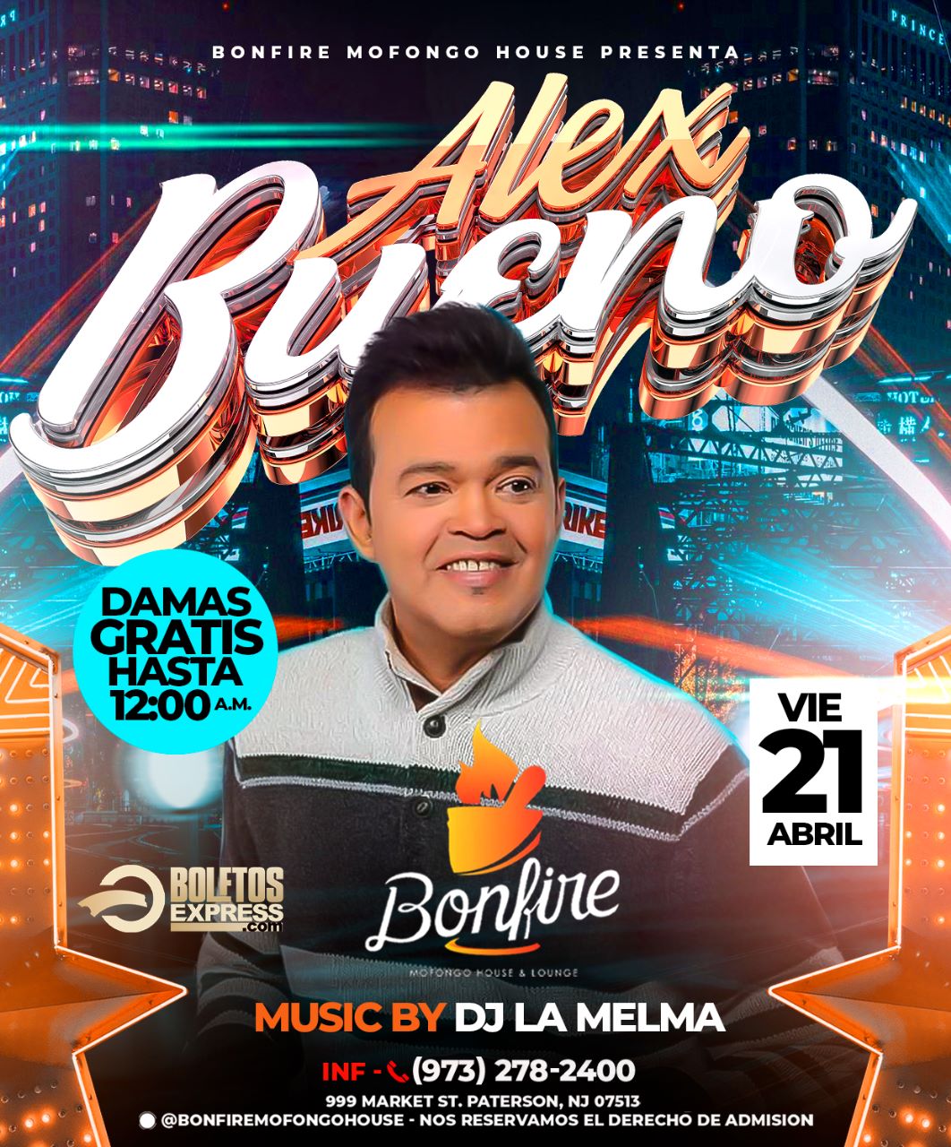 Buy tickets for Alex Bueno Alex Bueno